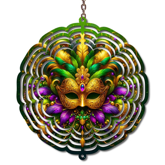 Mardi Gras Wind Spinner, Masquerade Mask Porch Decor, New Orleans