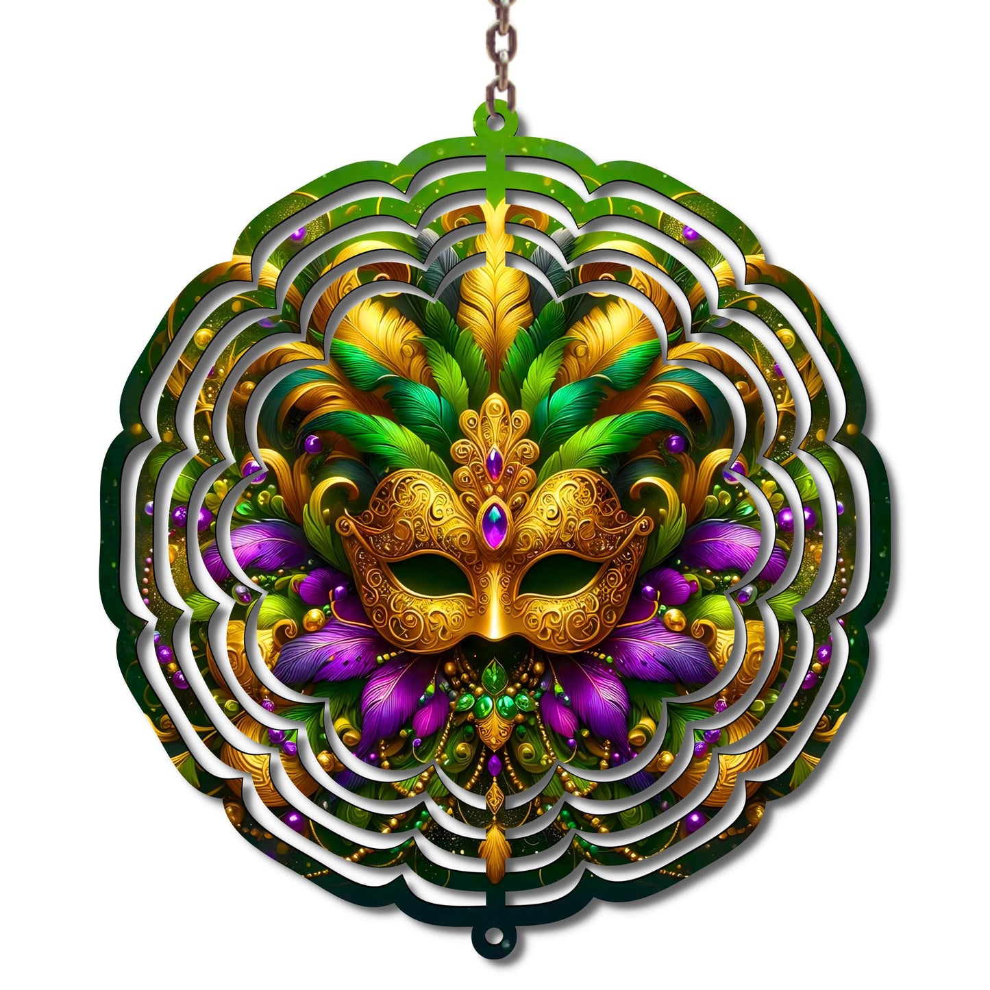 Mardi Gras Wind Spinner, Masquerade Mask Porch Decor, New Orleans