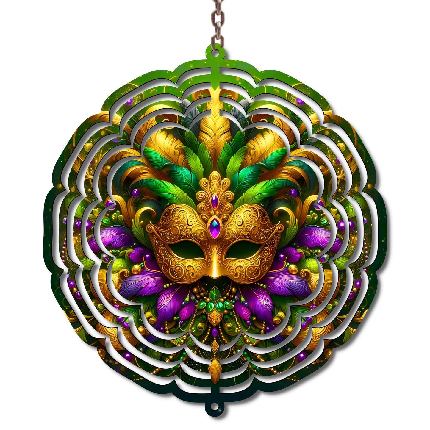 Mardi Gras Wind Spinner, Masquerade Mask Porch Decor, New Orleans