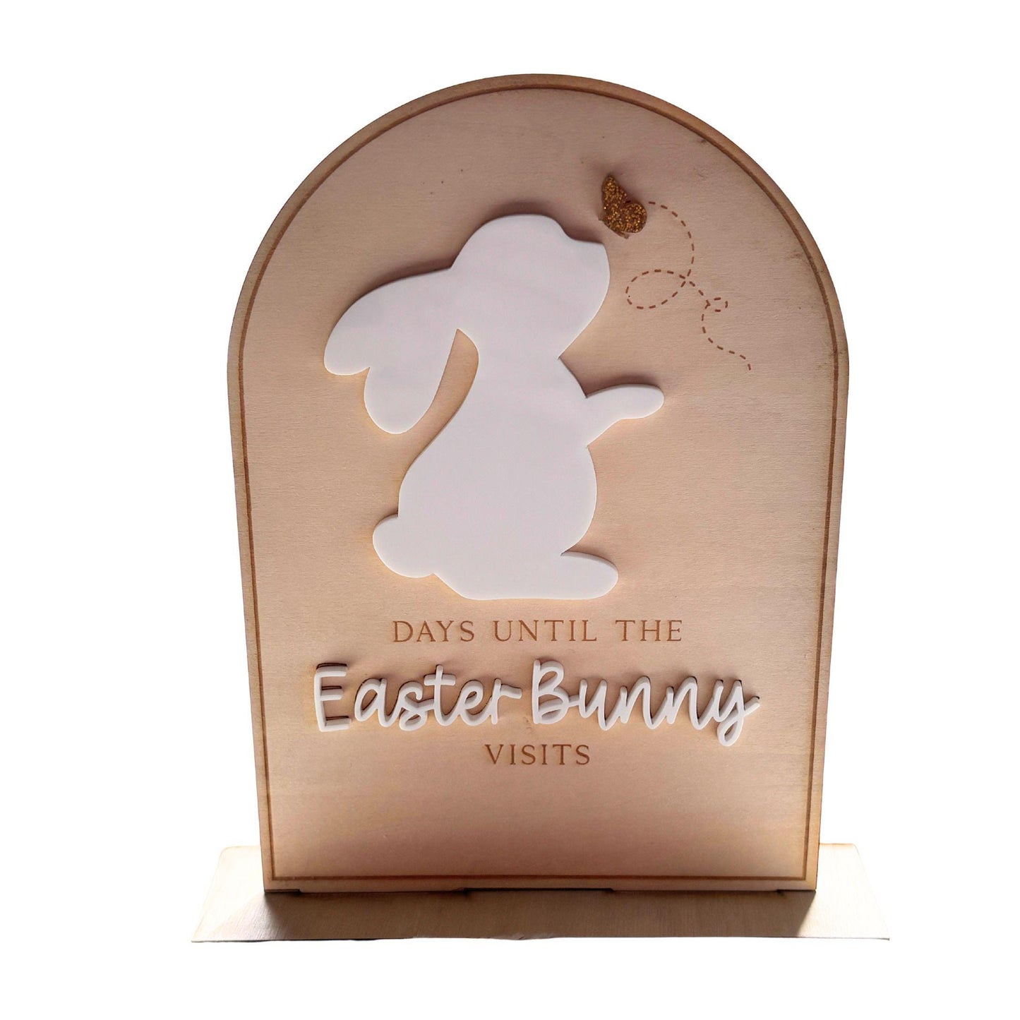 Easter Countdown Sign: Days Until Bunny Visits, Wooden Bunny Decor