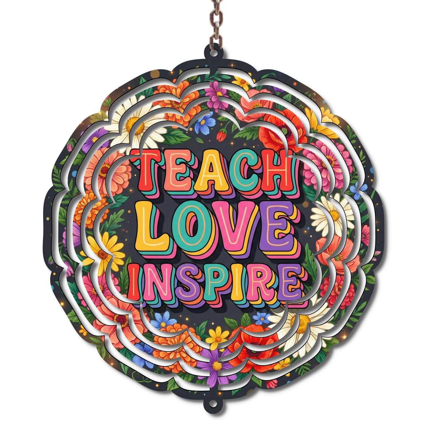 Teach Love Inspire Wind Spinner