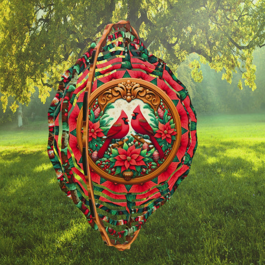 10” Cardinal Christmas Wind Spinner, Winter Decor, Mom Gift