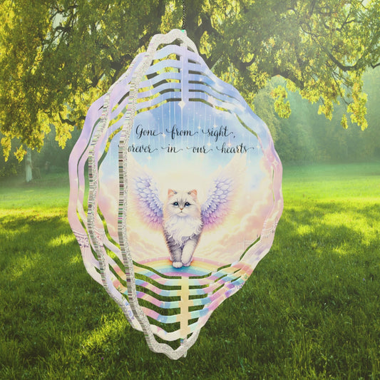 Cat Memorial Gift, Pet Memorial, Wind Spinner, Daughter Gift