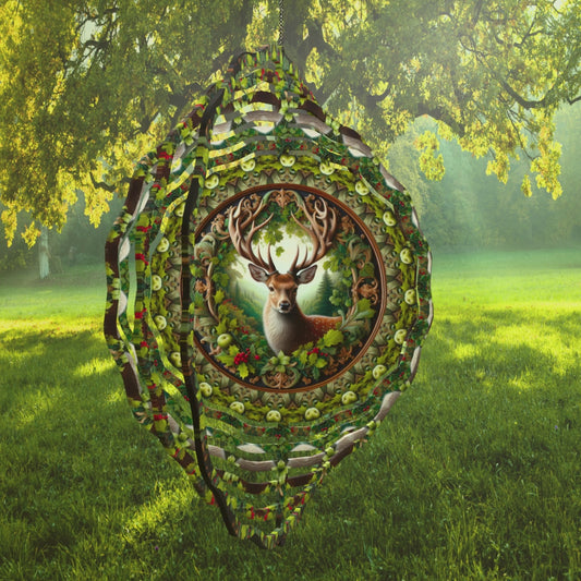 Deer Wind Spinner, Wildlife Garden Decor, Christmas, Dad Gift