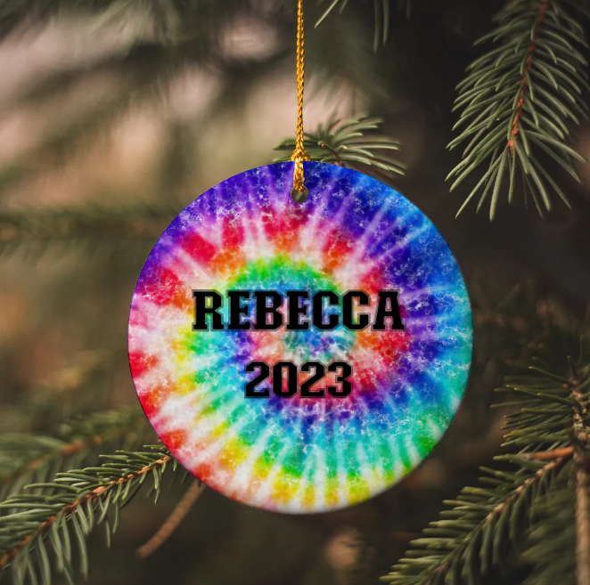 Tie Dye Design Personalized Ceramic Ornament