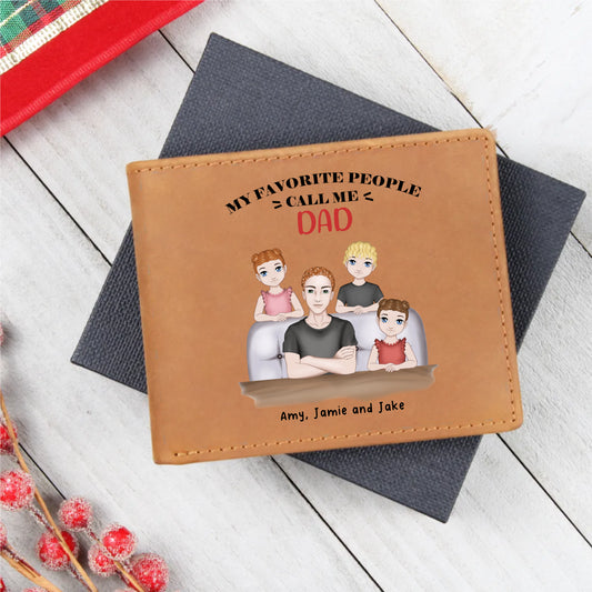 My Favorite People Call Me Dad Graphic Leather Wallet