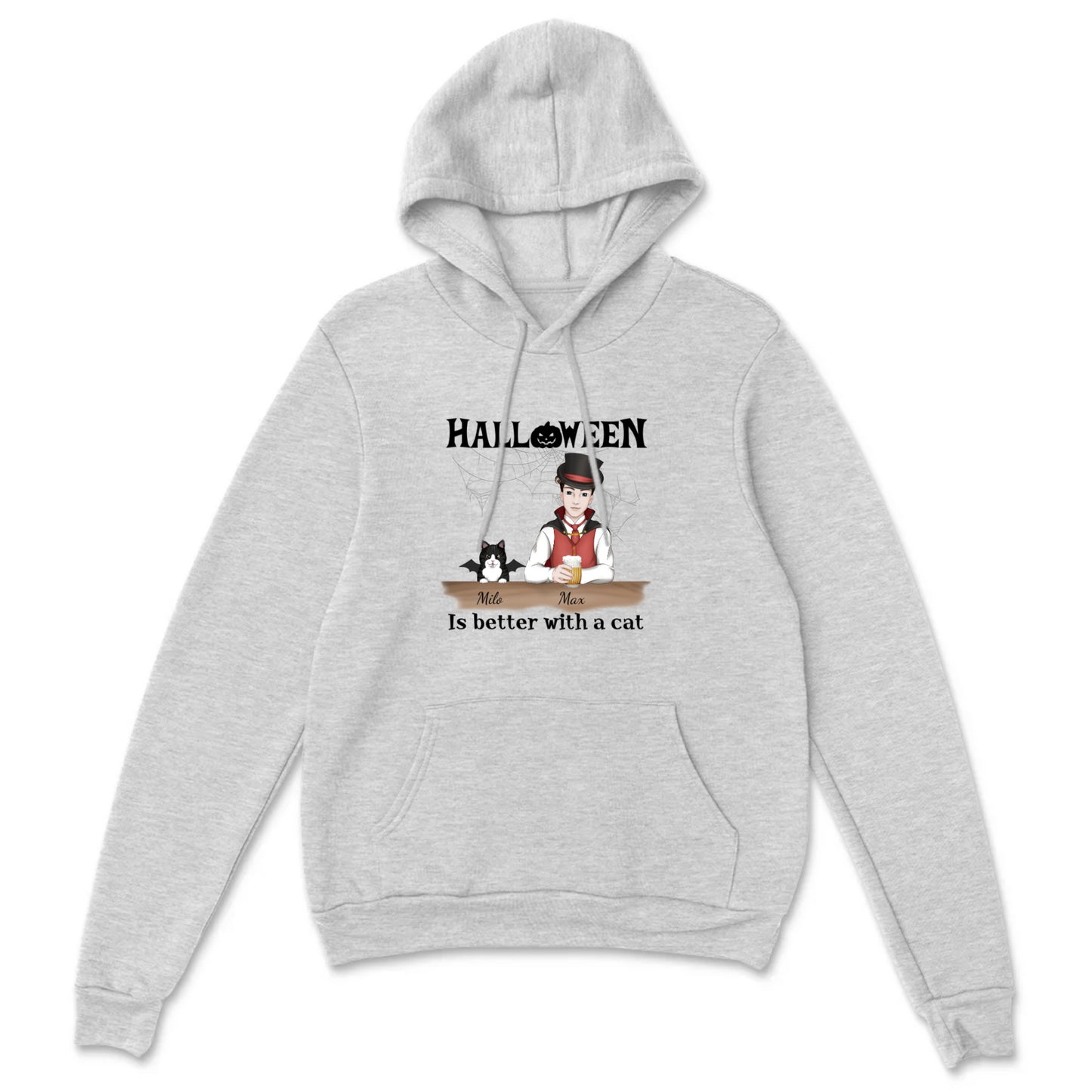 Halloween Is Better With Cats (Male) Pullover Hoodie