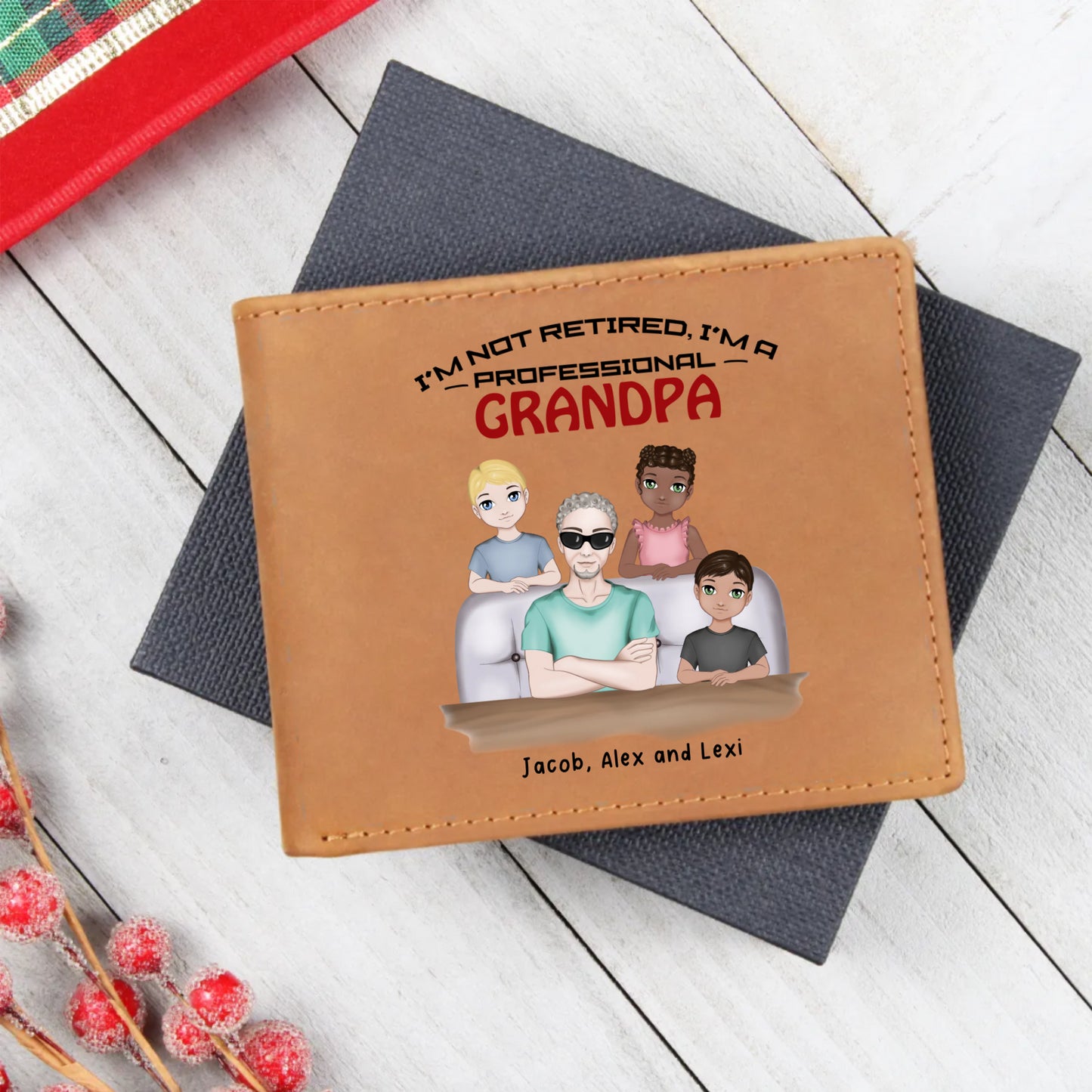 Grandpa Graphic Leather Wallet