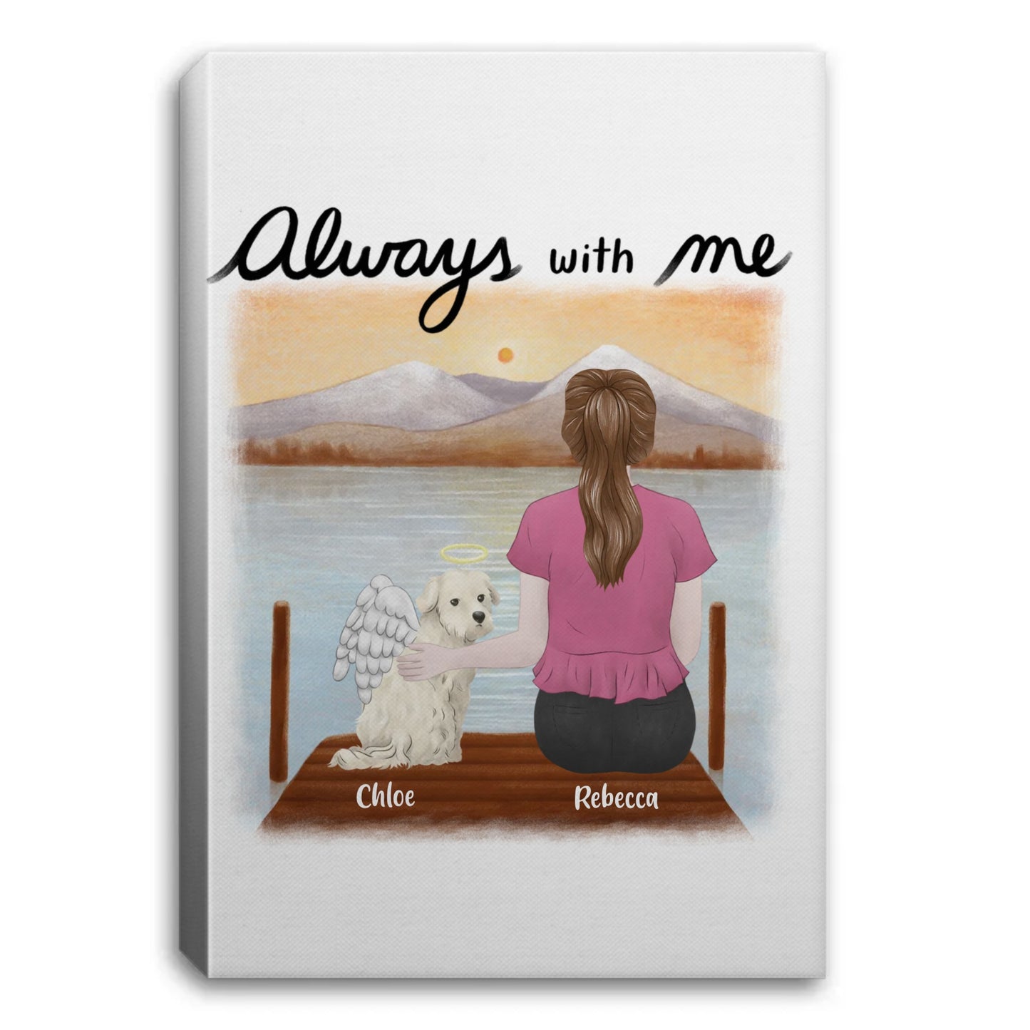 Always With You Dog Memorial Portrait Canvas 0.75in Frame