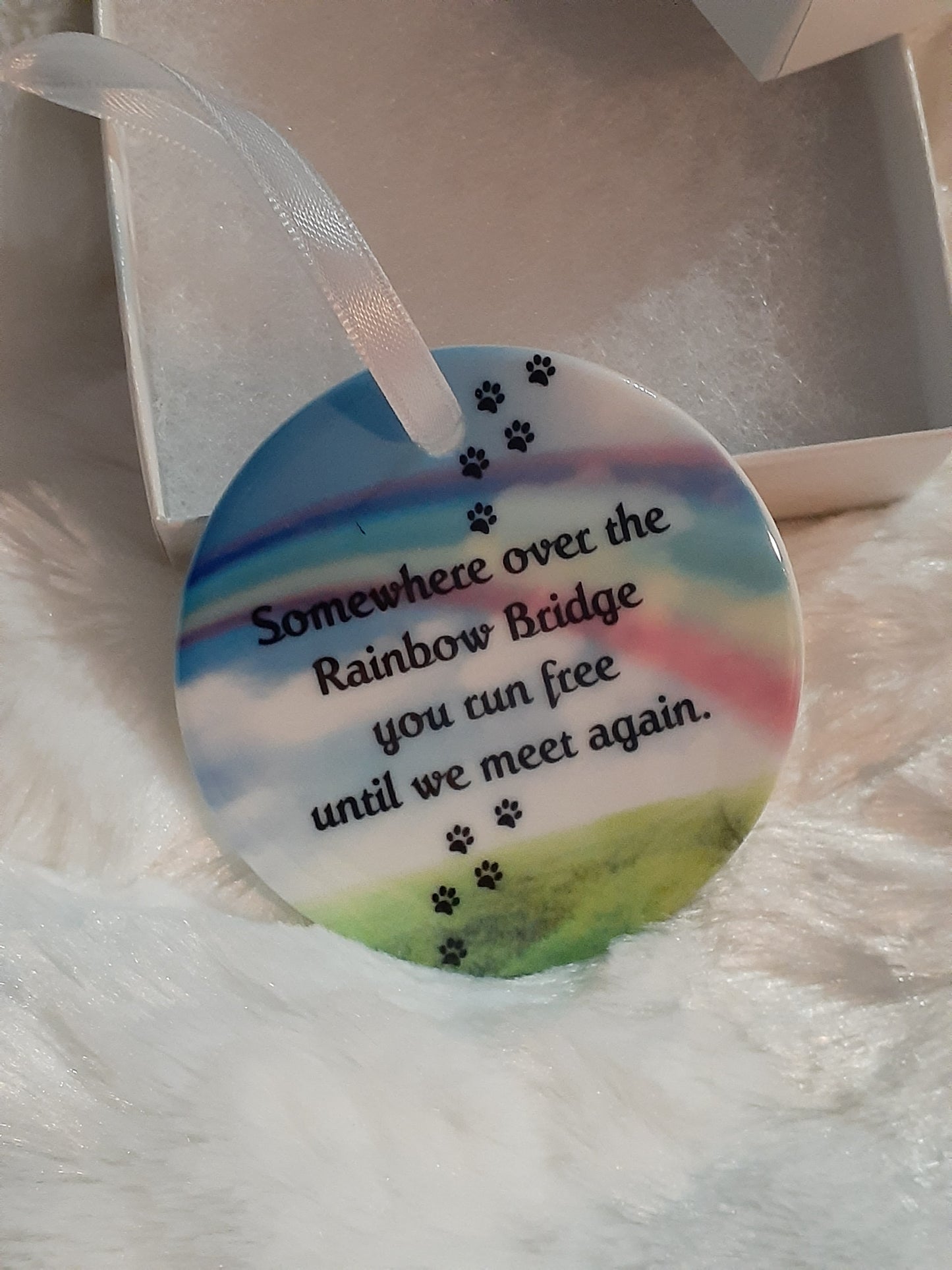Rainbow Bridge Pet Memorial Christmas Ornament