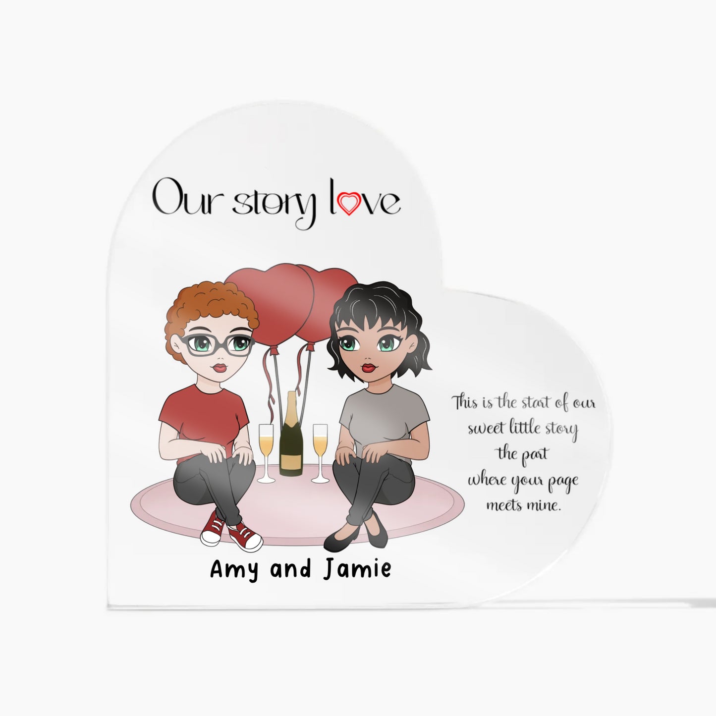 LGBTQ Our Love Story Acrylic Heart