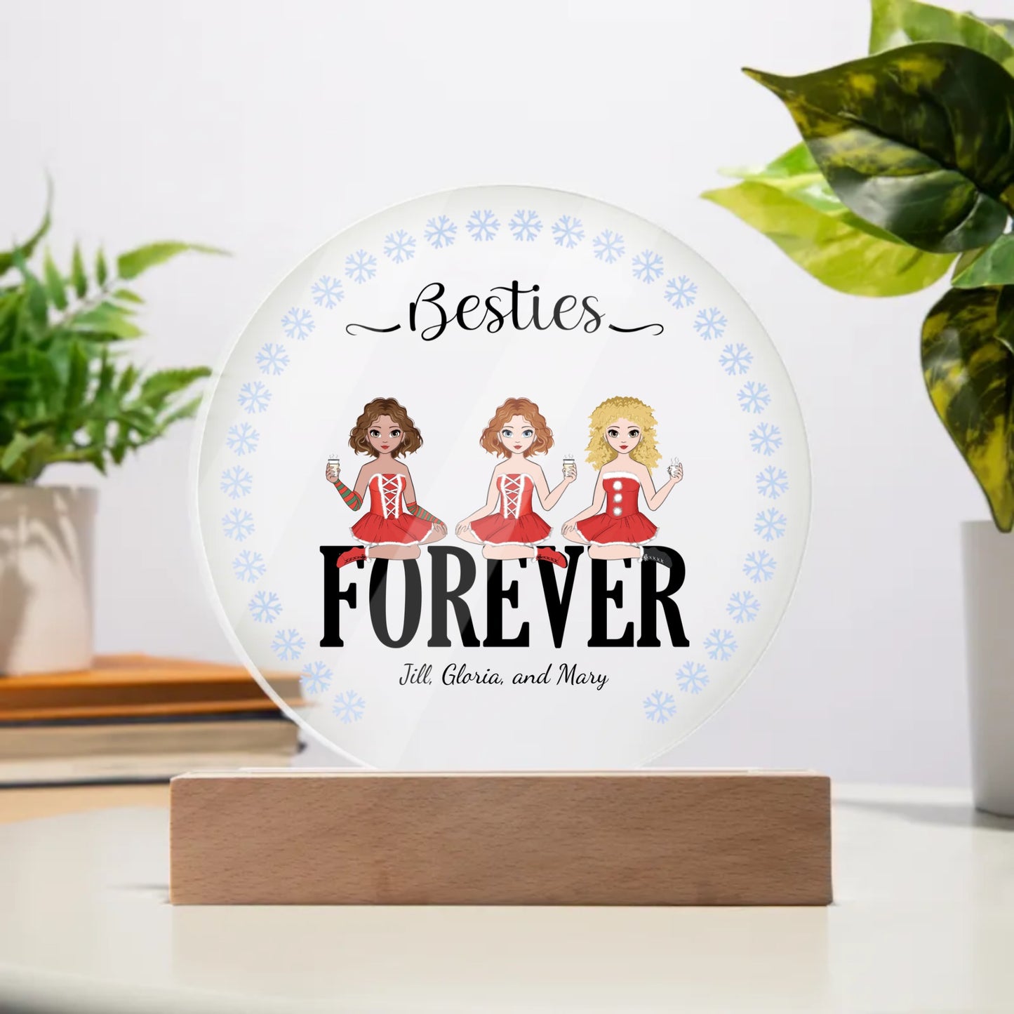 Besties Circle Acrylic Plaque