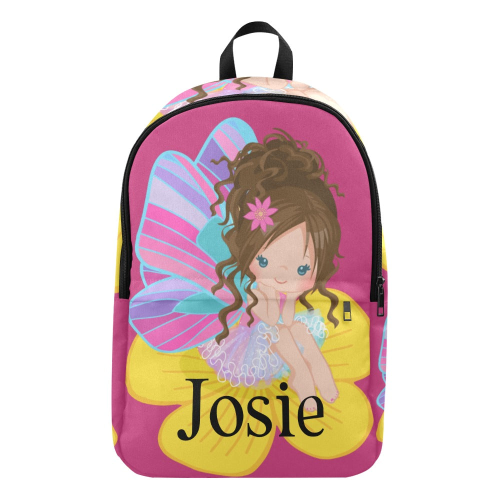 Butterfly Girls Brown Hair Backpack