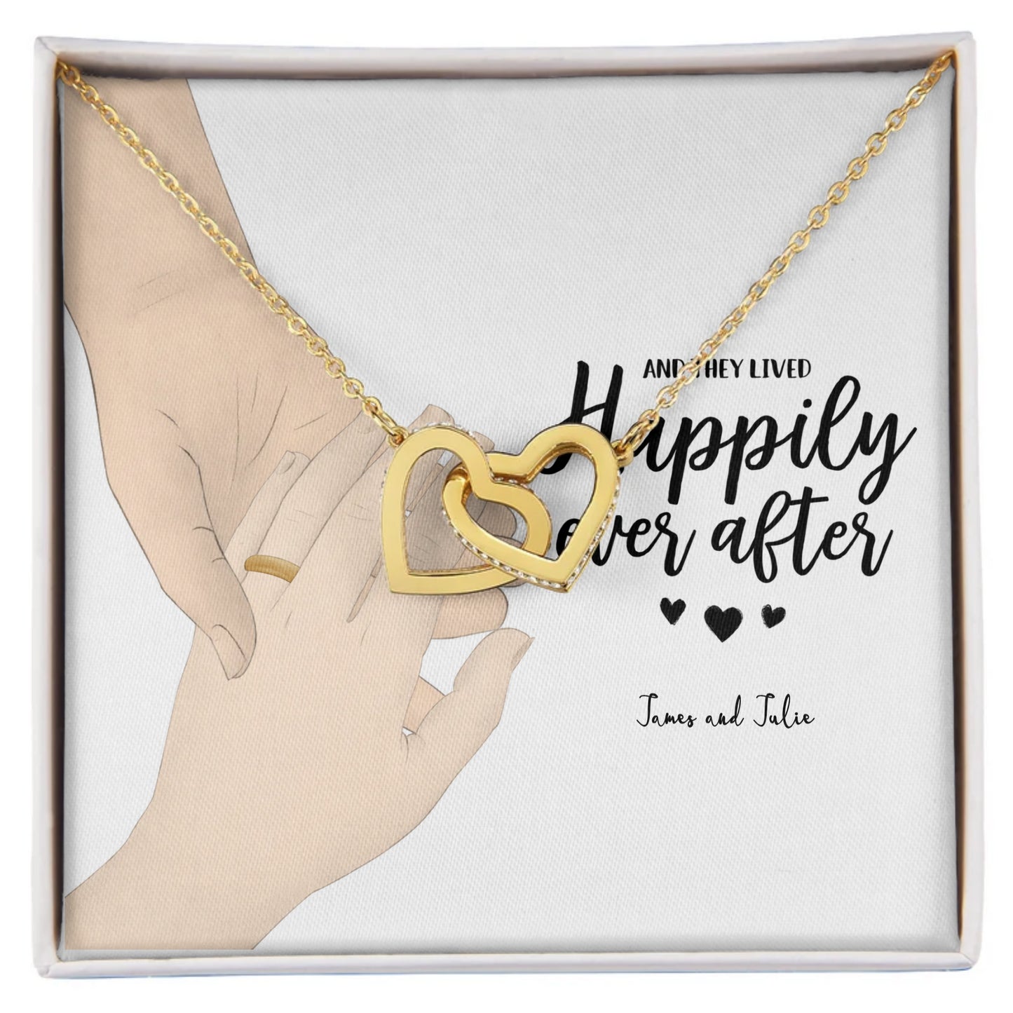 Couple Happily Ever After Interlocking Hearts Necklace