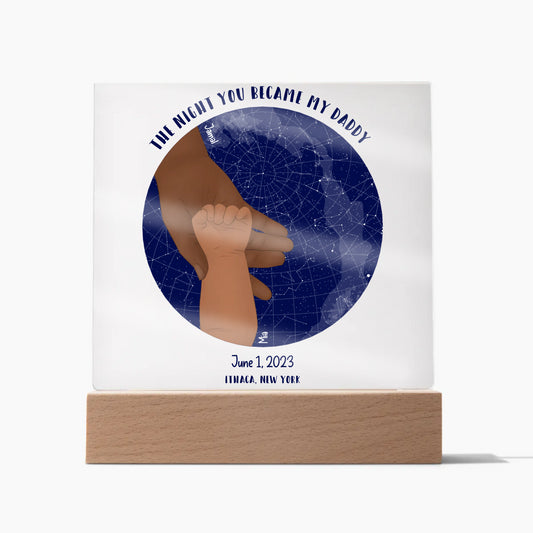 The Night You Became My Daddy Acrylic Square Plaque