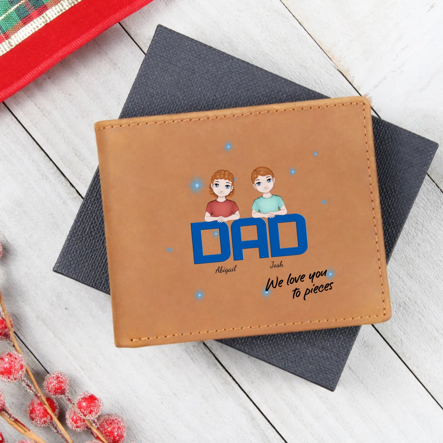 Dad Graphic Leather Wallet