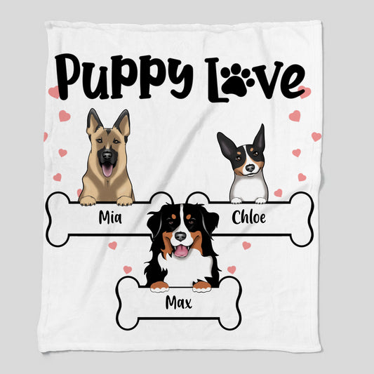Puppy Love Cozy Plush Fleece Blanket – 50×60