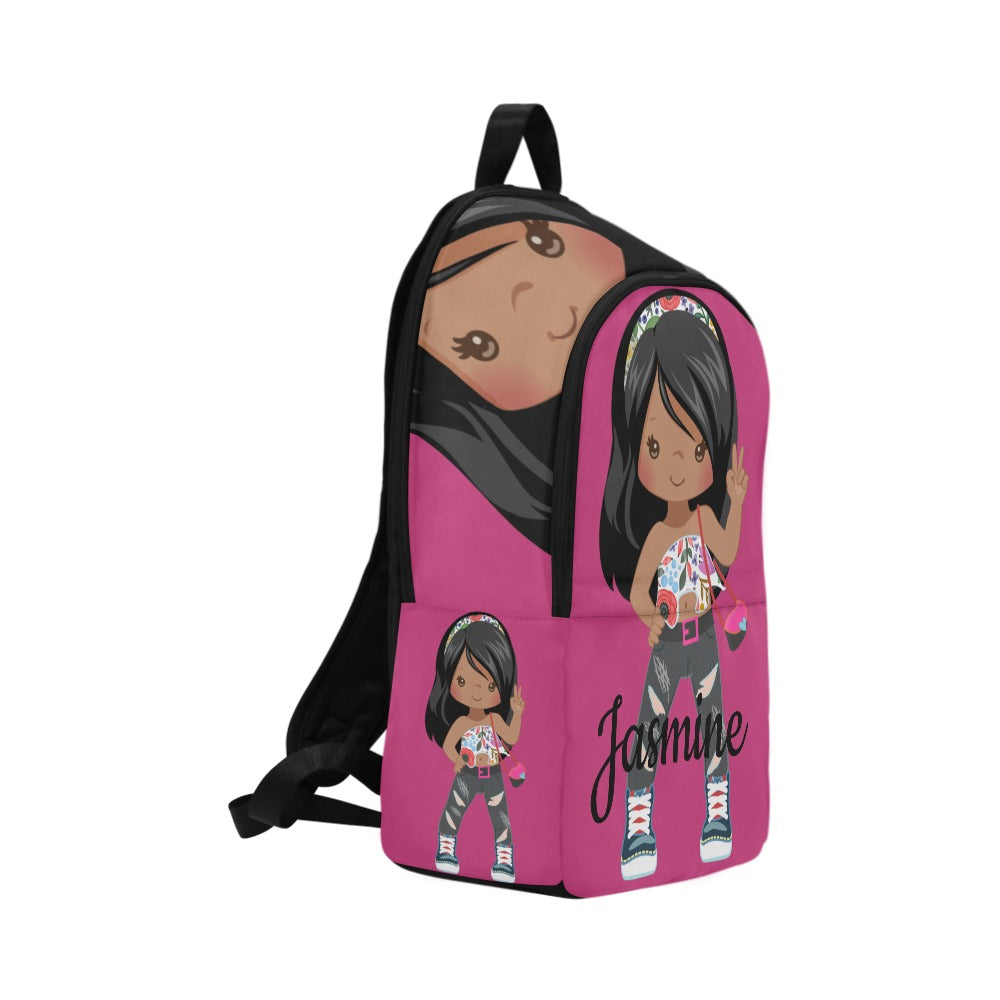 African American Black Girl Magic Dark Pink backpack Fabric Backpack