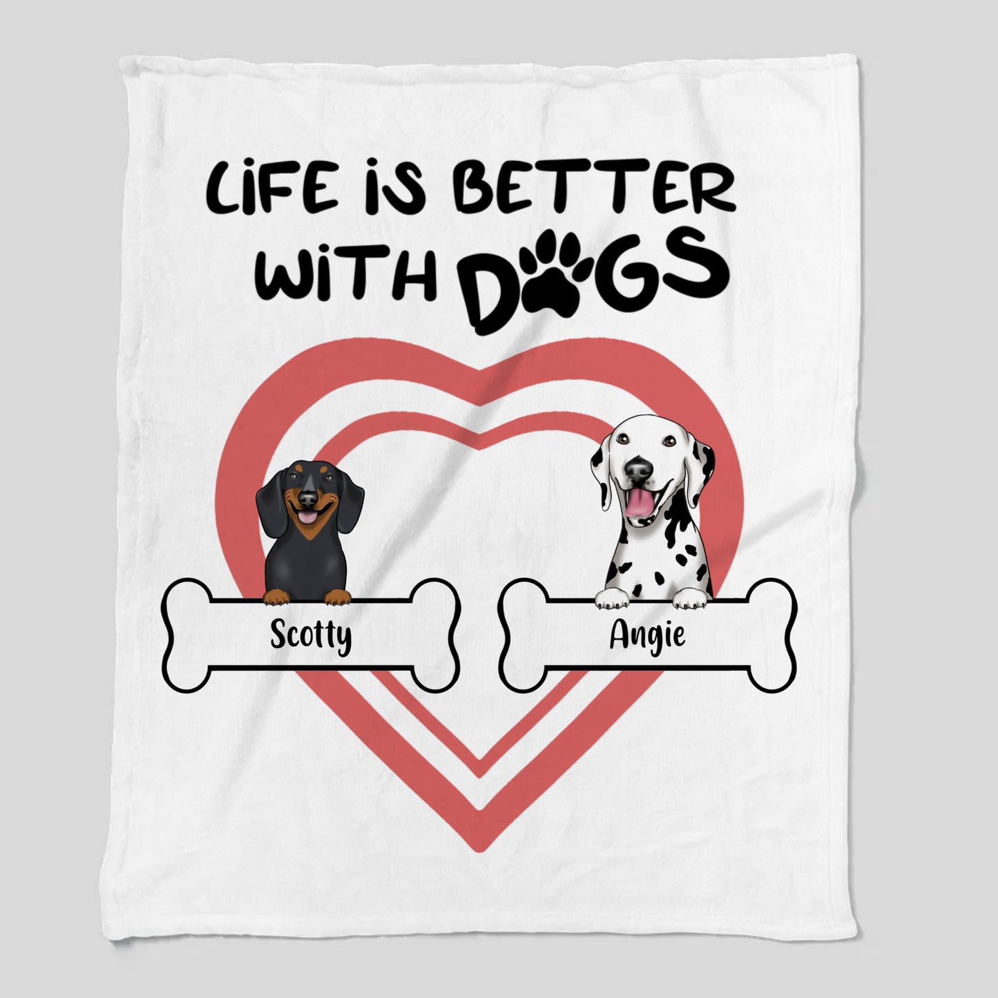 Life Is Better With Dogs Cozy Plush Fleece Blanket – 50×60