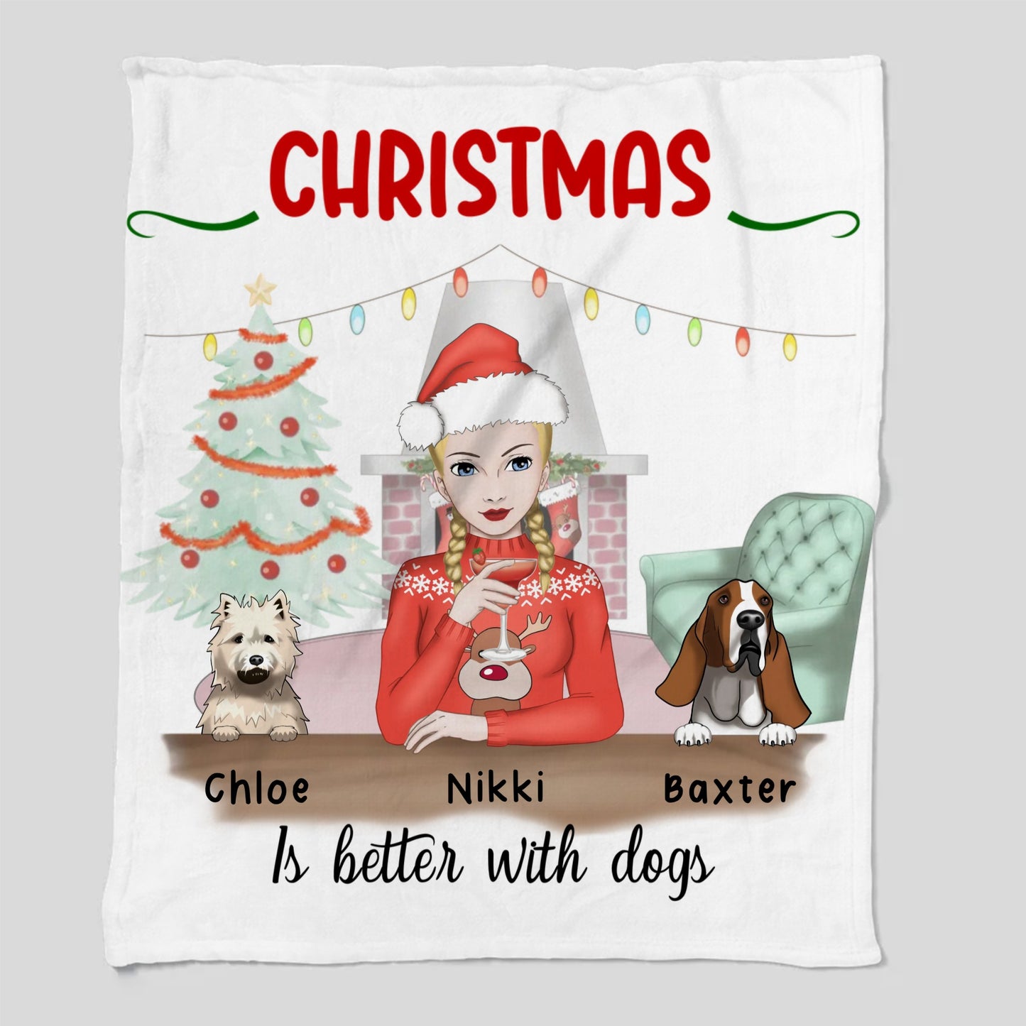Christmas Is Better With Dogs Cozy Plush Fleece Blanket – 50×60