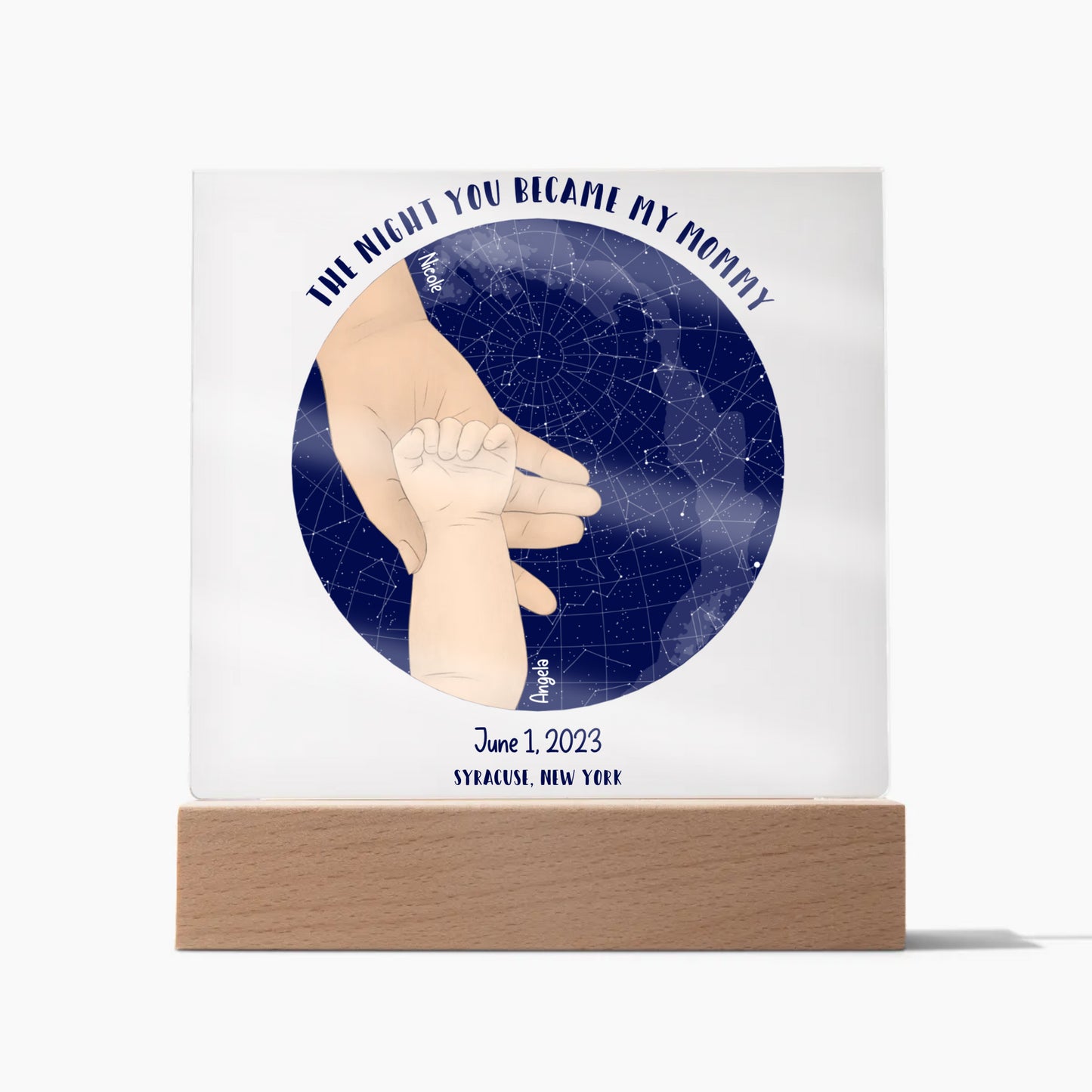 The Night You Became My Mommy Acrylic Square Plaque