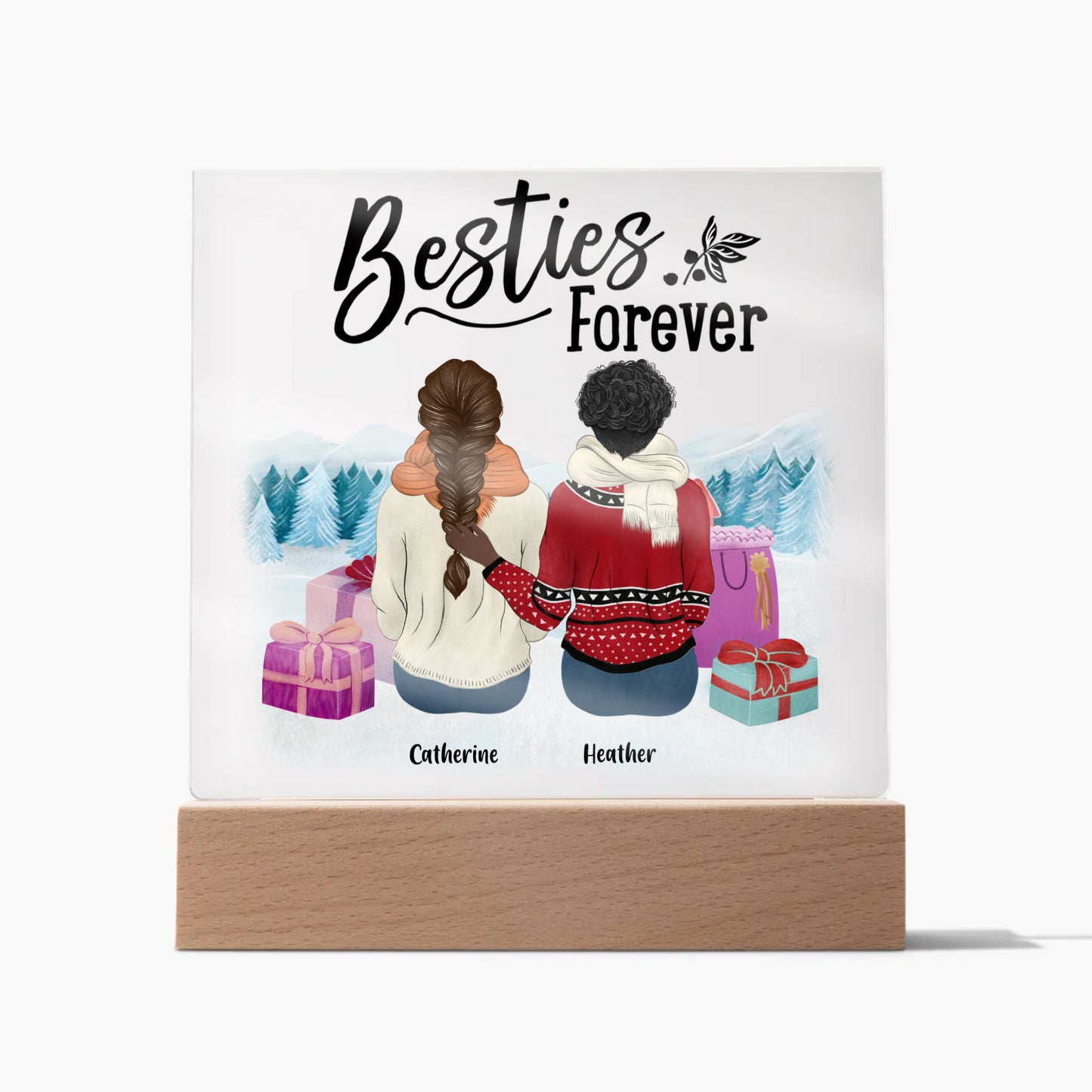Besties Forever Acrylic Square Plaque