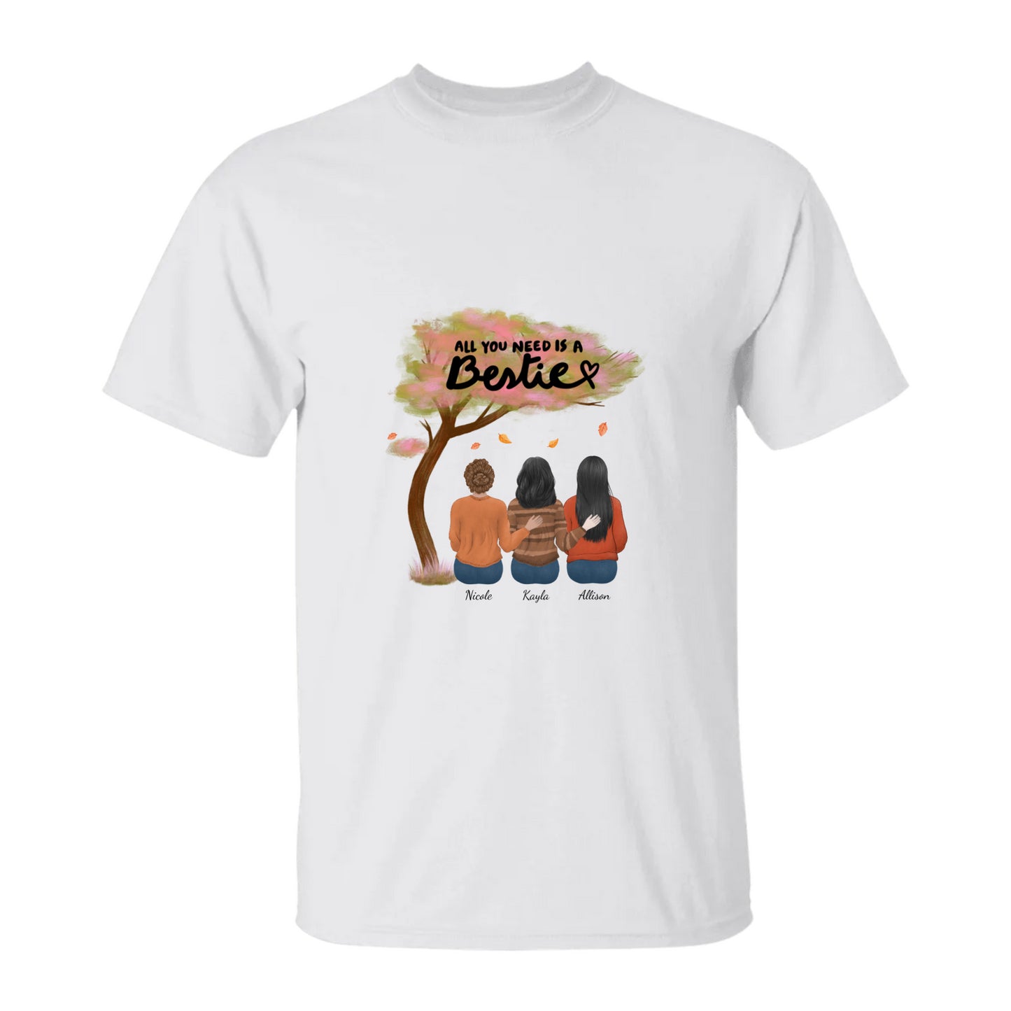 All You Need Is A Bestie Personalized Autumn T-Shirt