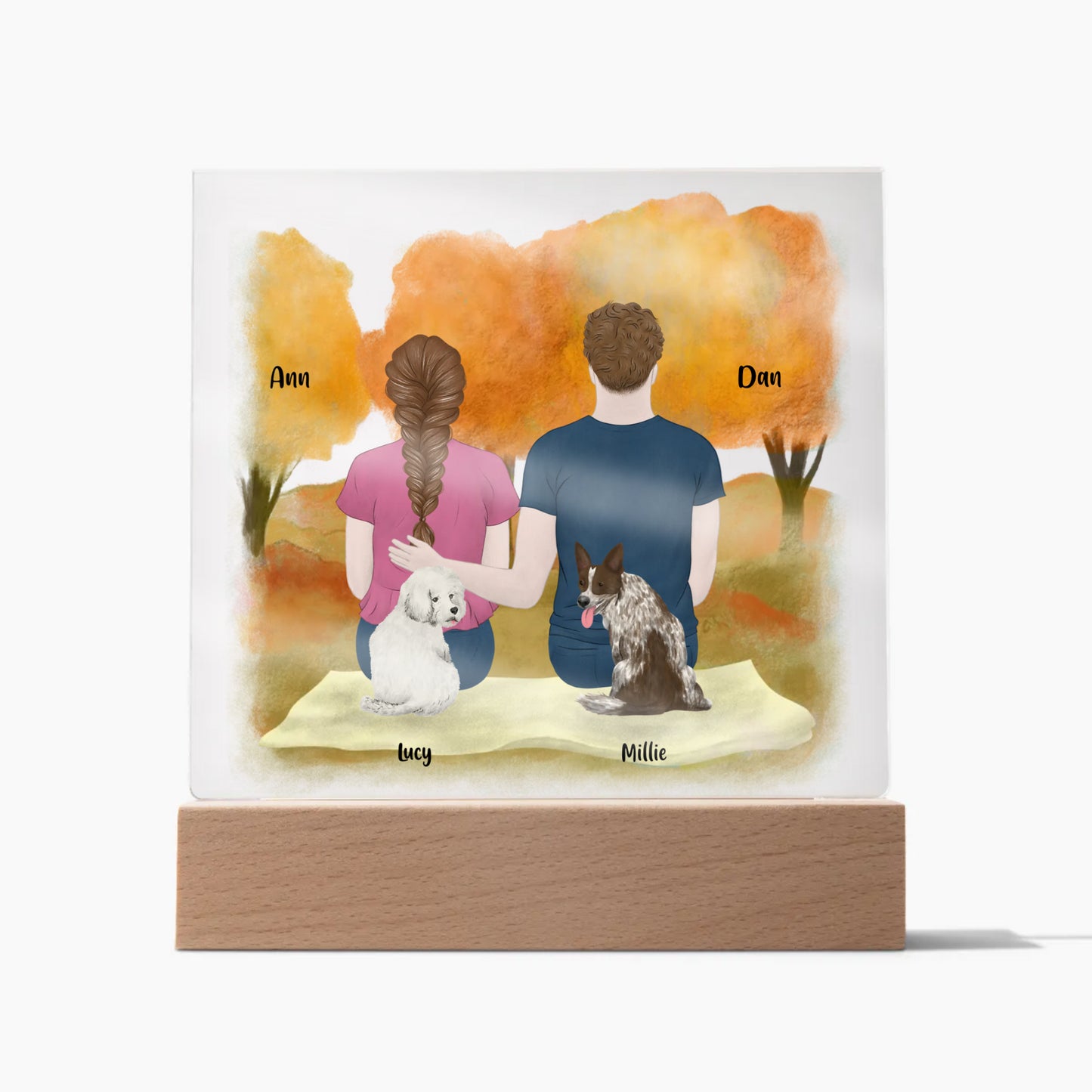 You Me and the Dogs Acrylic Square Plaque
