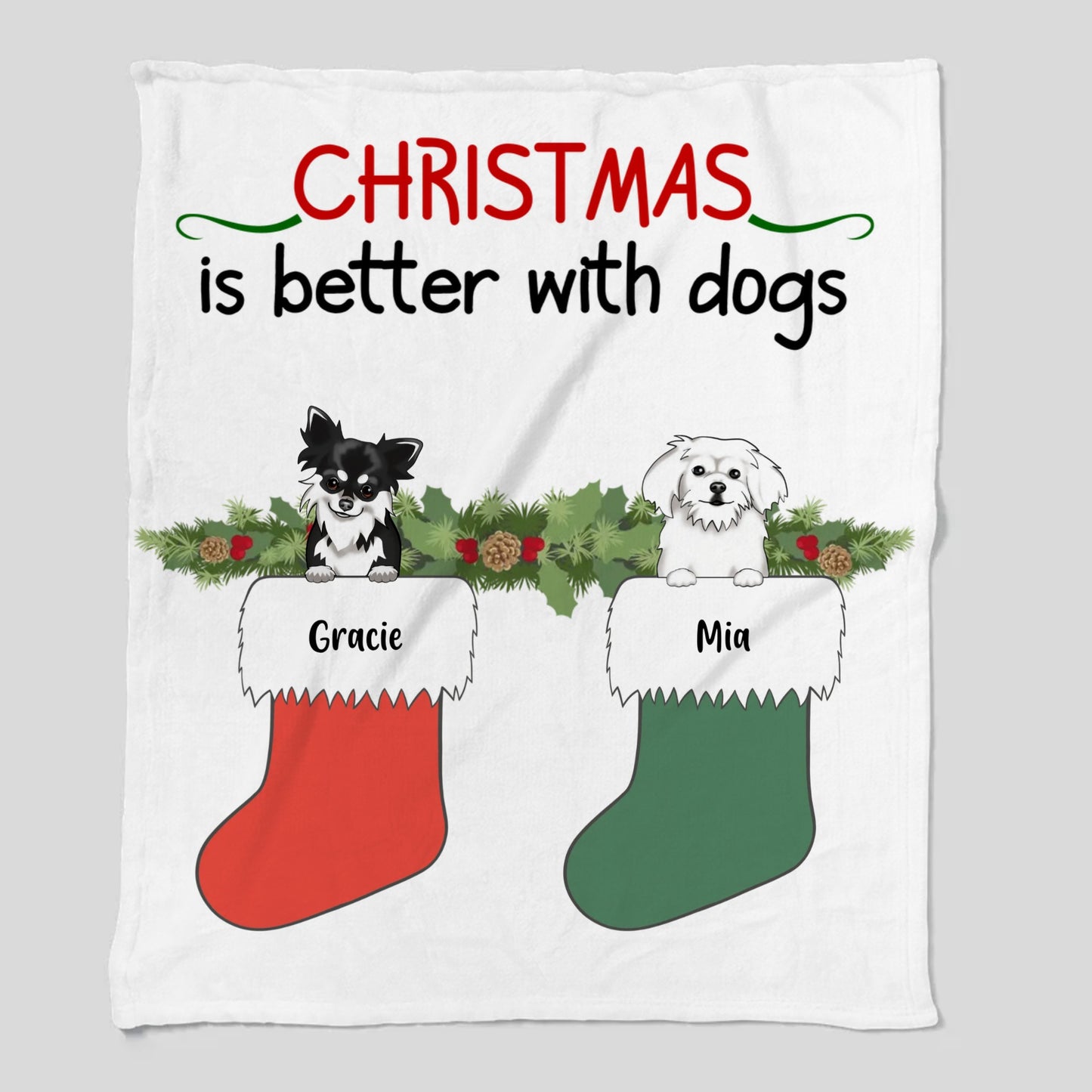Christmas is Better With Dogs Cozy Plush Fleece Blanket – 50×60
