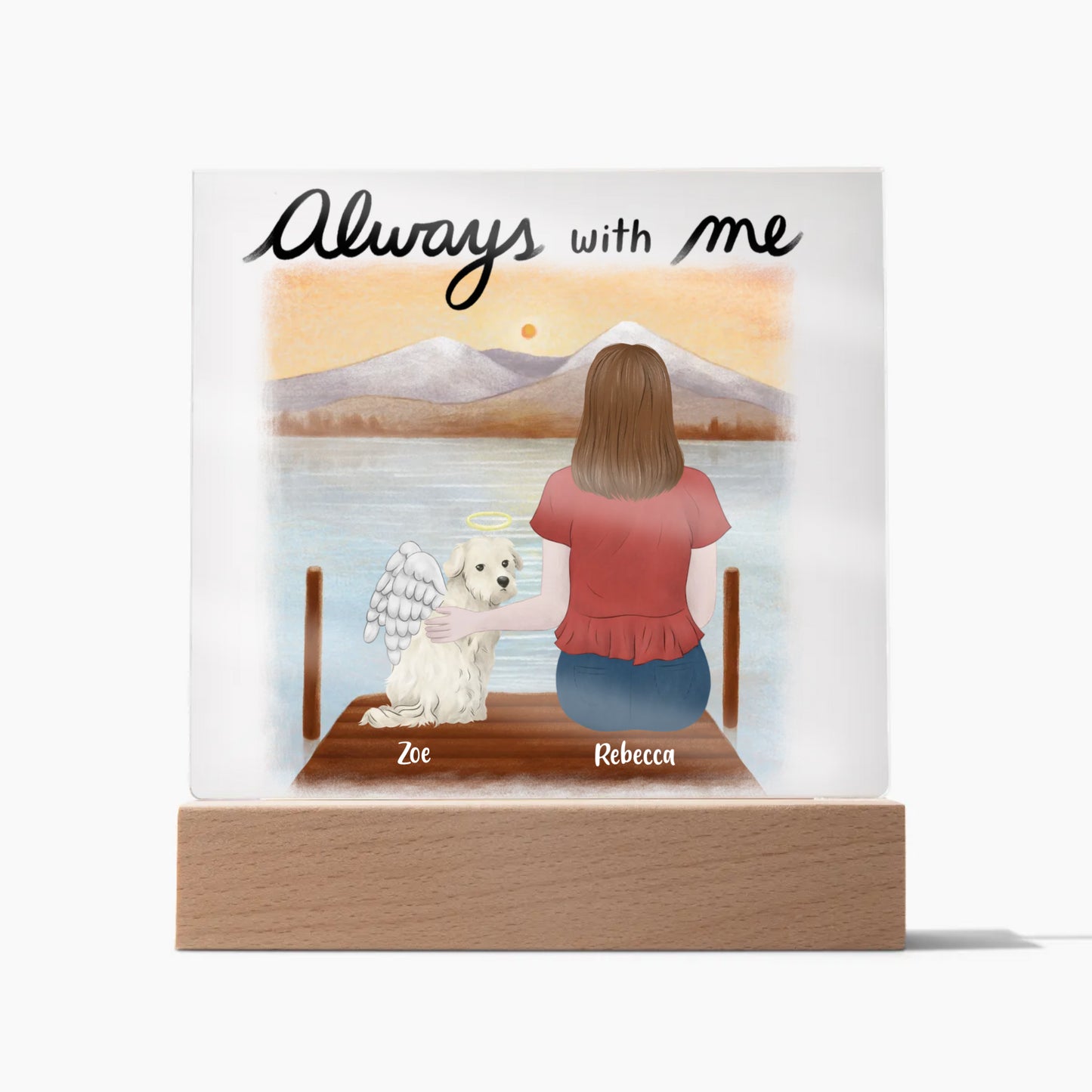 Dog Memorial Always With You Acrylic Square Plaque
