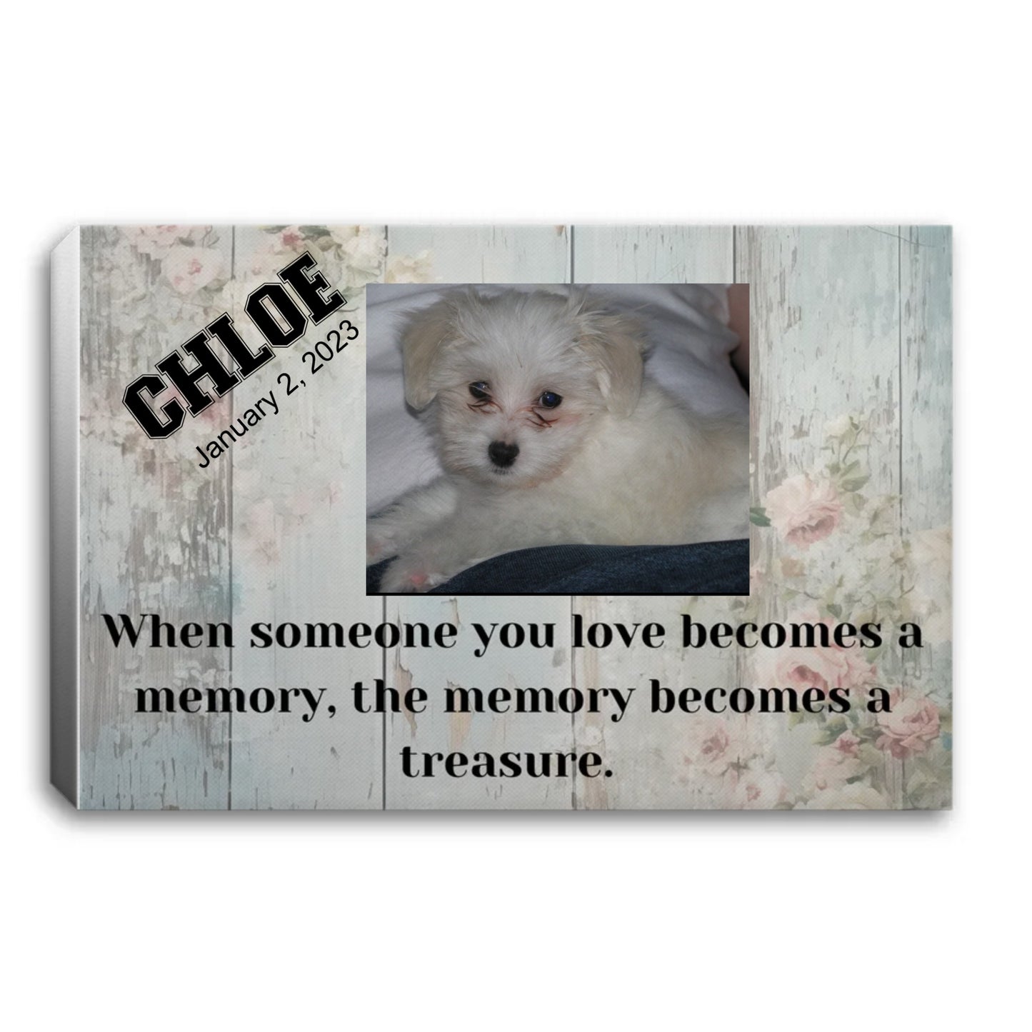 When Someone You Love Becomes a Memory Pet Memorial Landscape Canvas 0.75in Frame