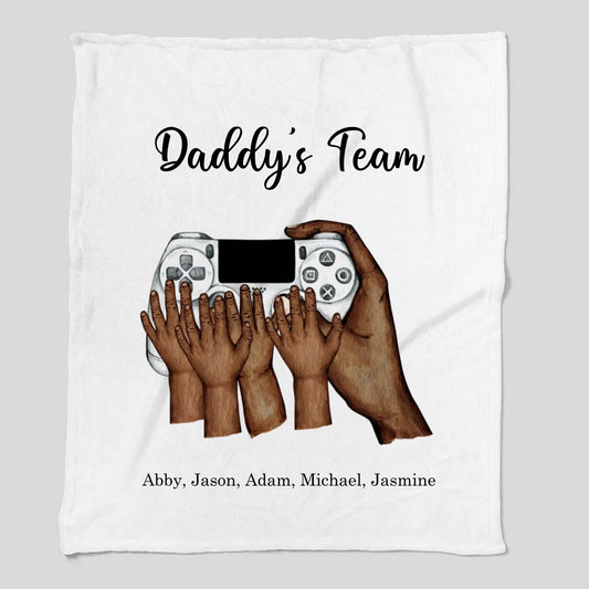 Daddy's Team Gamer Blanket Cozy Plush Fleece Blanket – 50×60