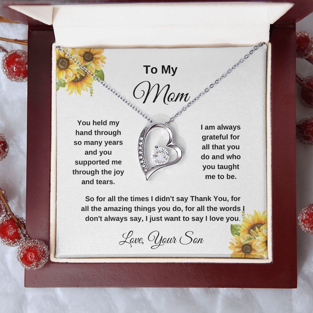 To My Mom Love Your Son Sunflowers Necklace
