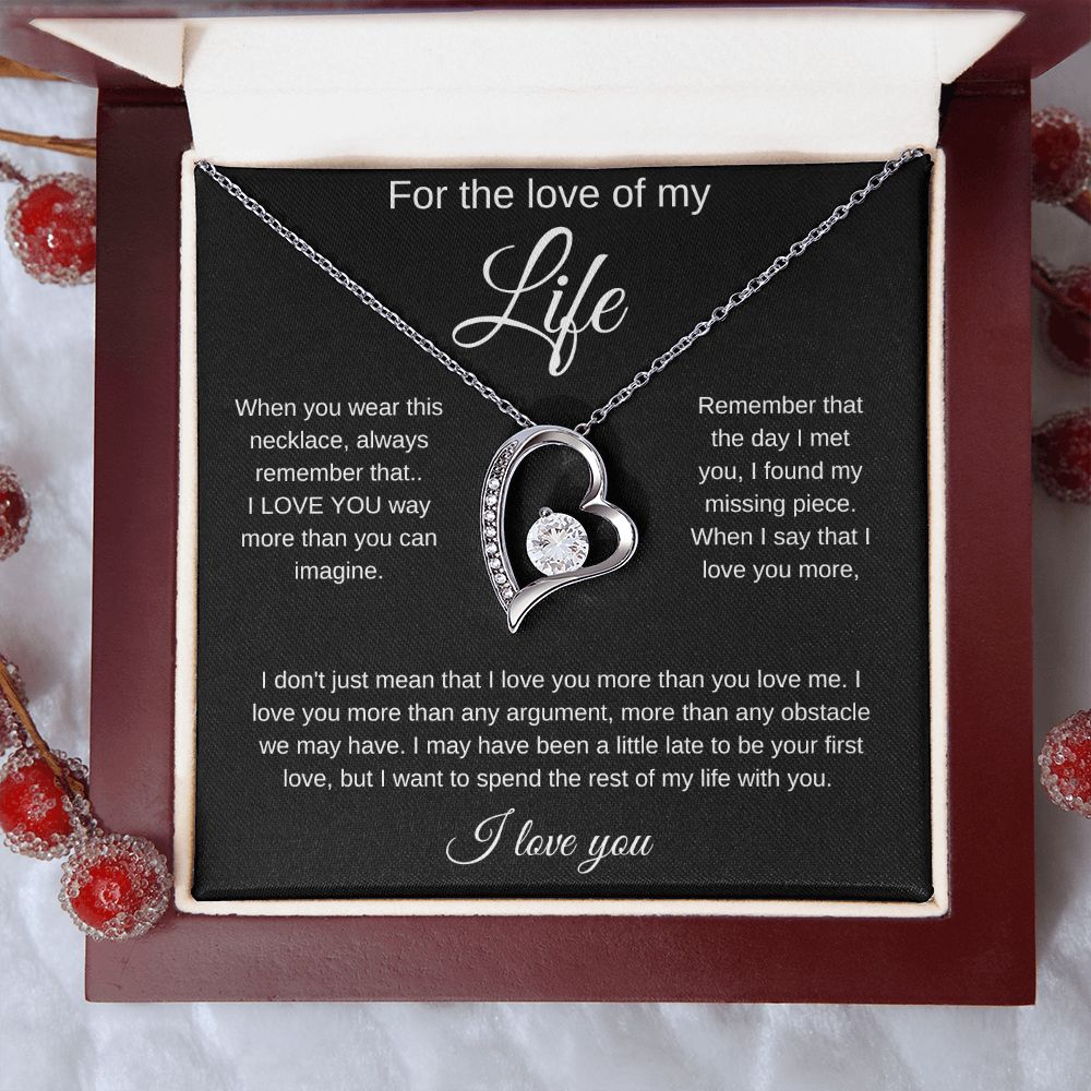 For the Love of My Life, I Love You More Than Any Obstacle Heart Necklace