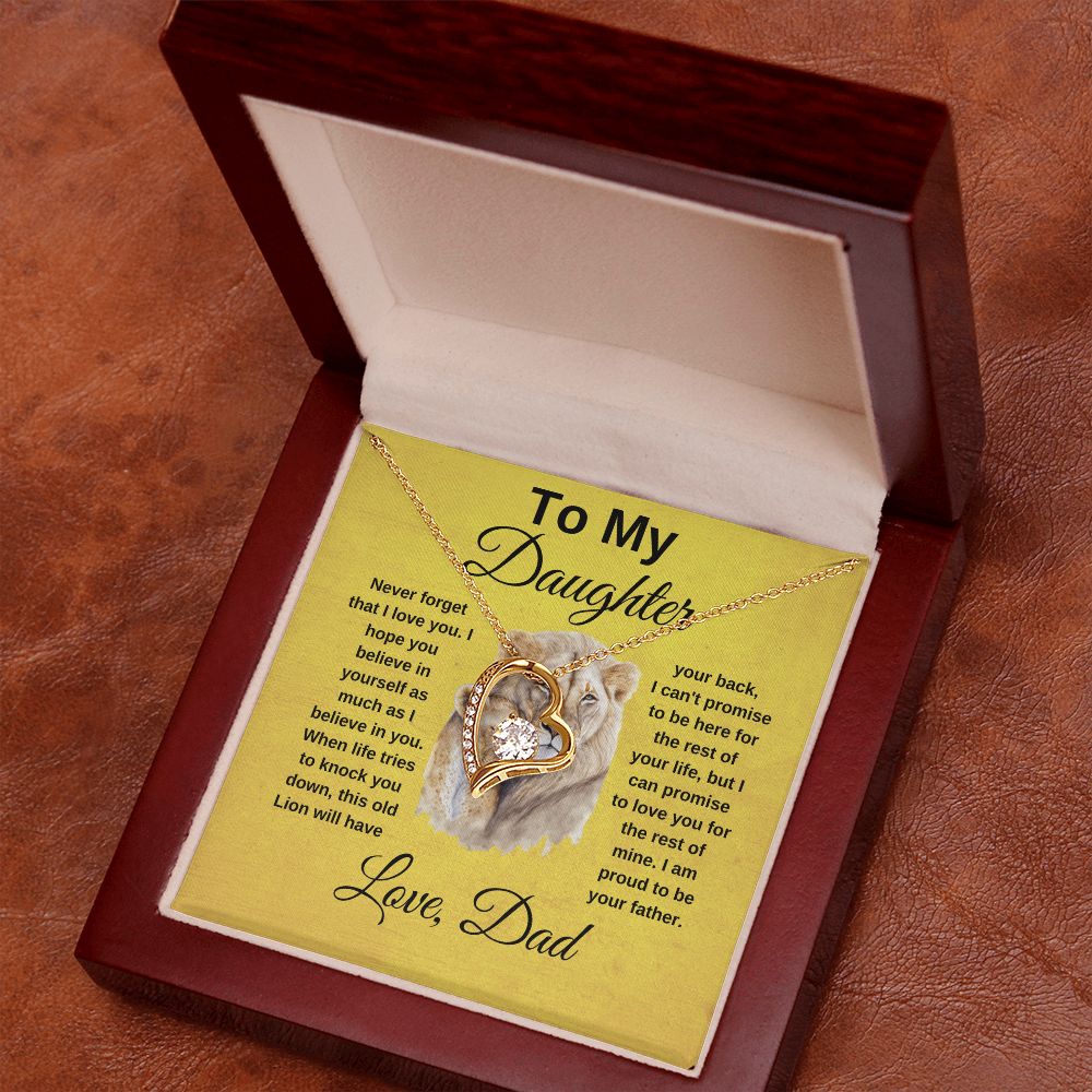 To My Daughter Heart Necklace Love Dad