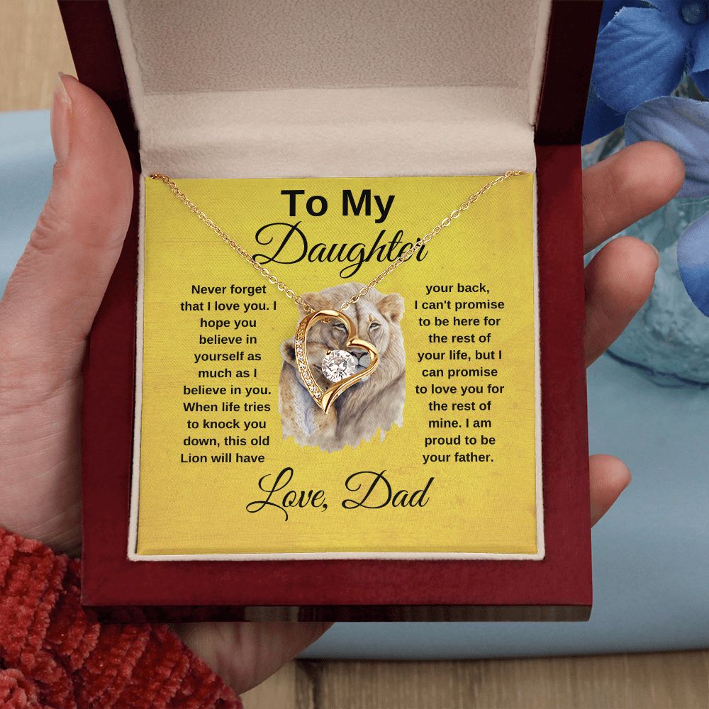 To My Daughter Heart Necklace Love Dad