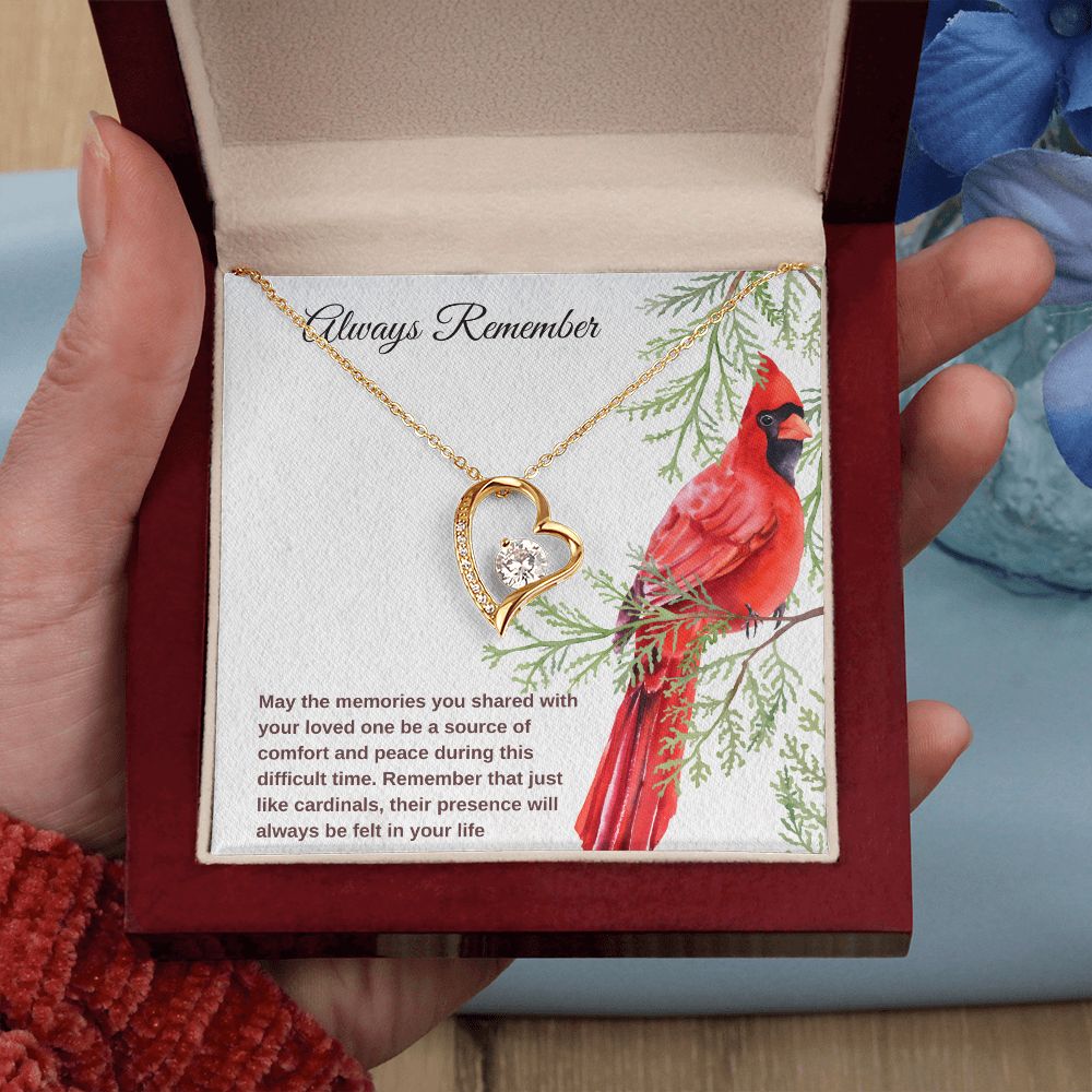 Always Remember Cardinal Memorial Necklace