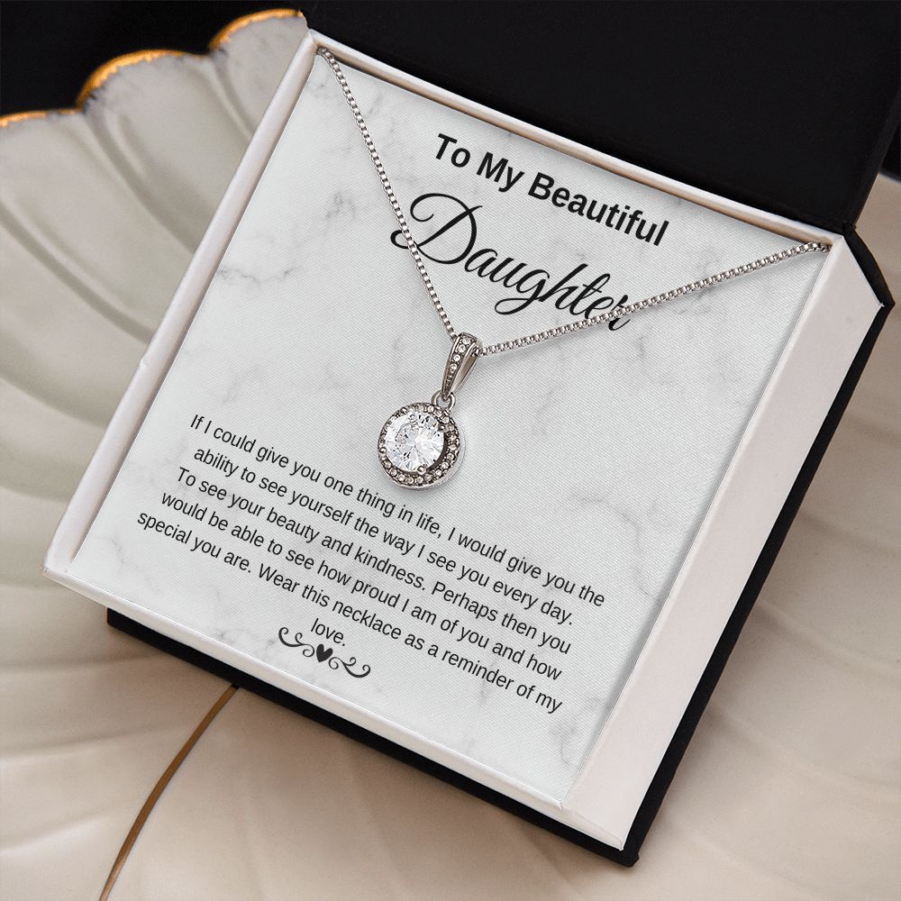 To My Beautiful Daughter Eternity Hope Necklace