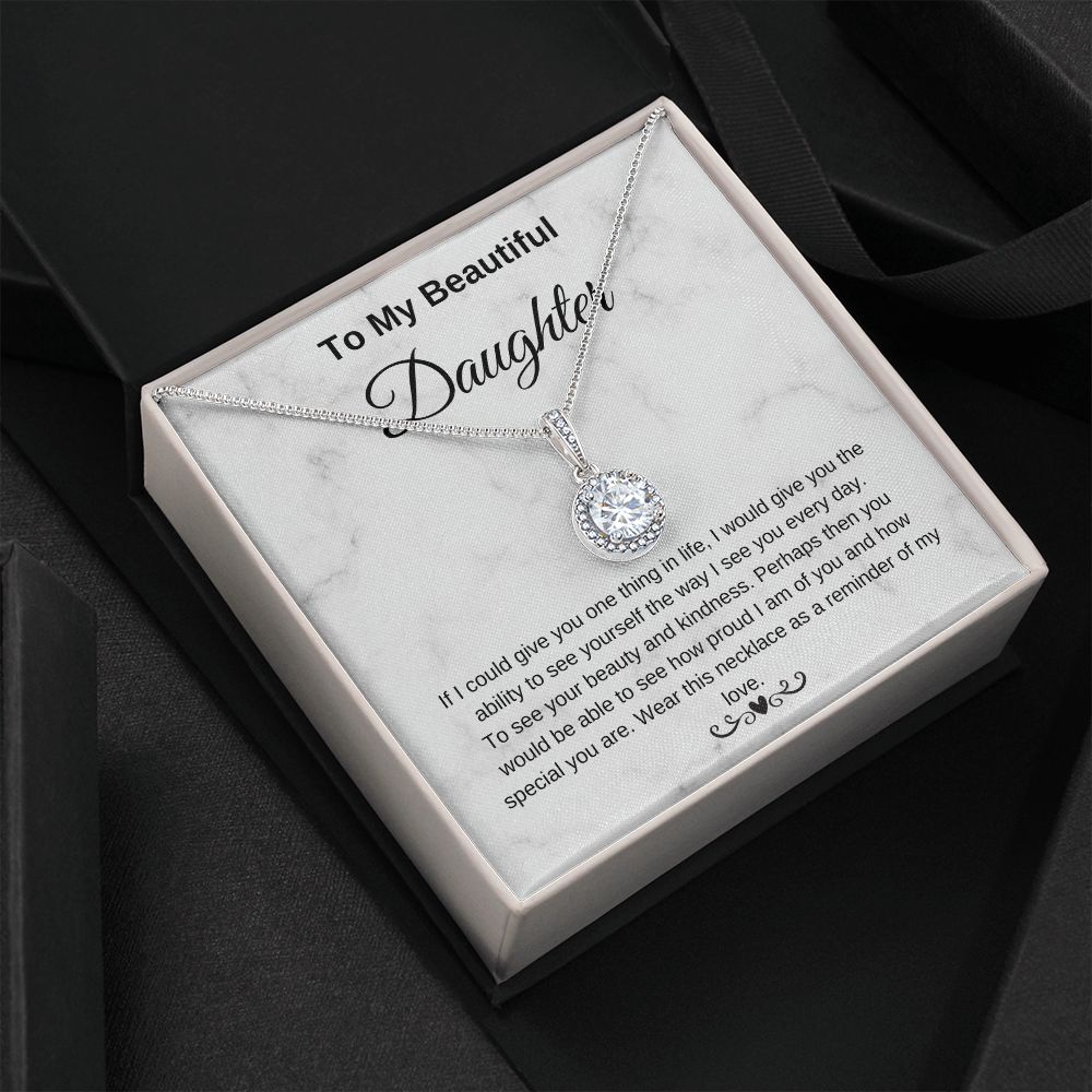 To My Beautiful Daughter Eternity Hope Necklace