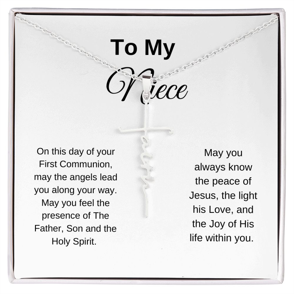 To My Niece On Her First Communion Faith Necklace