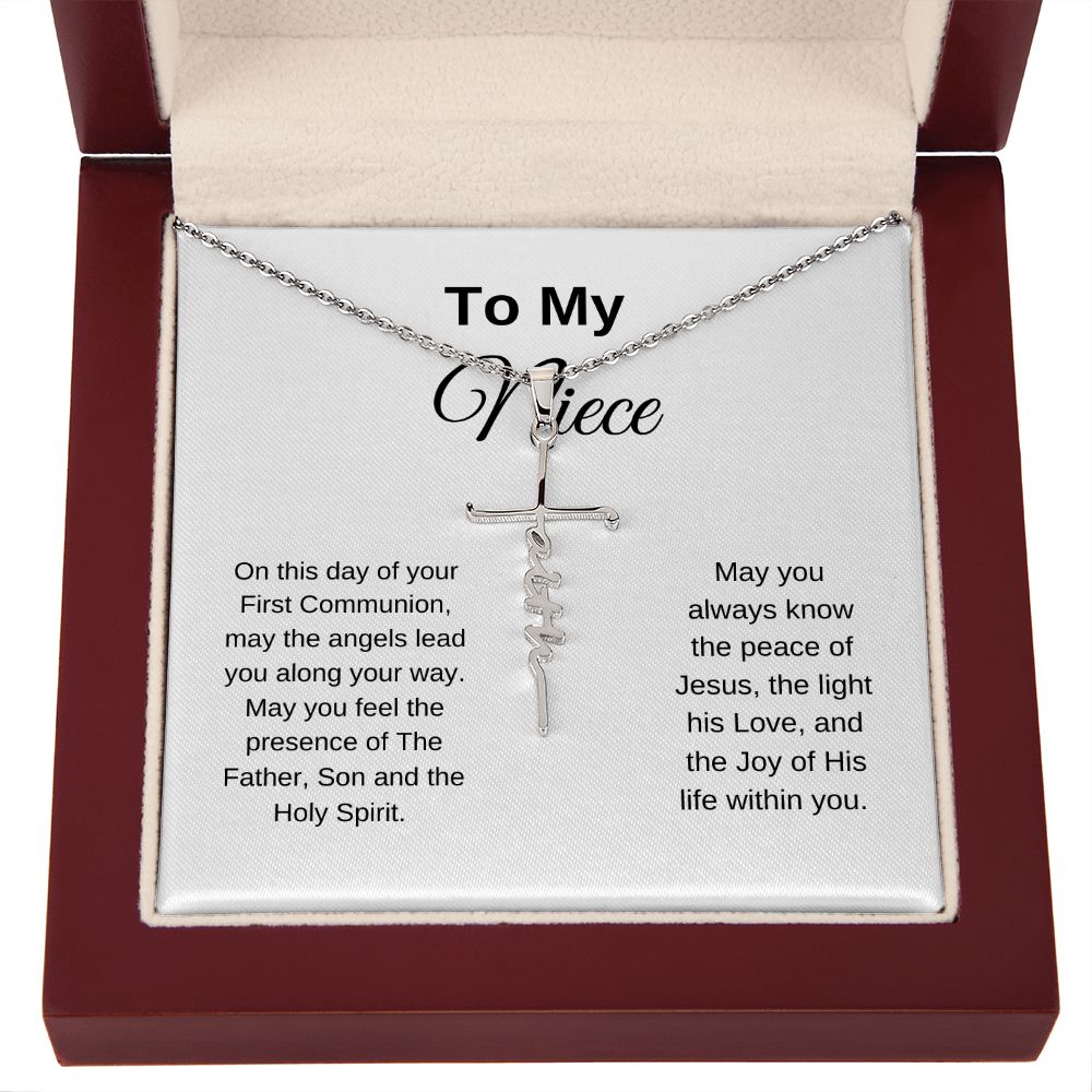 To My Niece On Her First Communion Faith Necklace