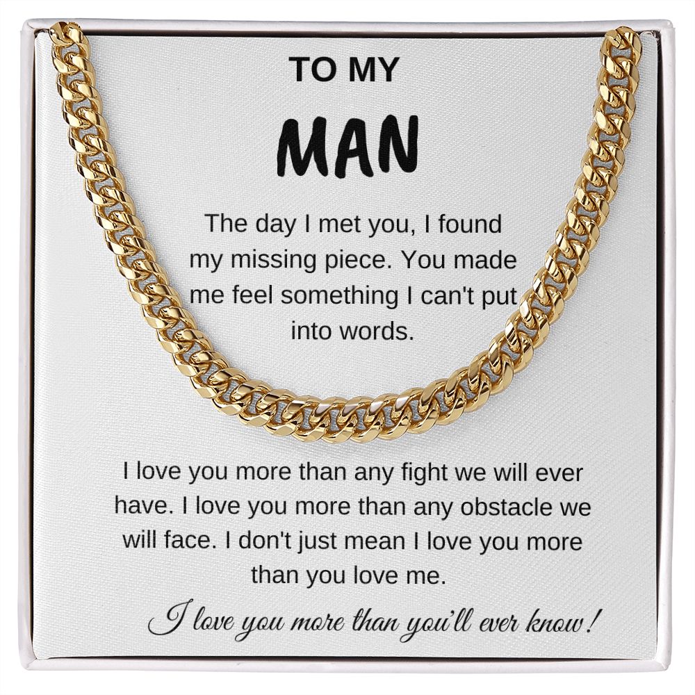 To My Man The Day I Met You Cuban Chain