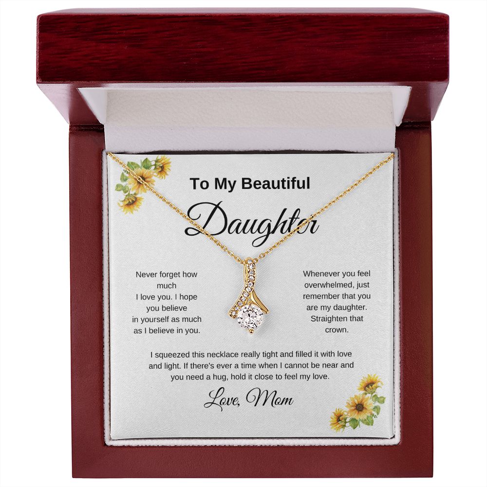 To My Beautiful Daughter Sunflowers Alluring Beauty Necklace