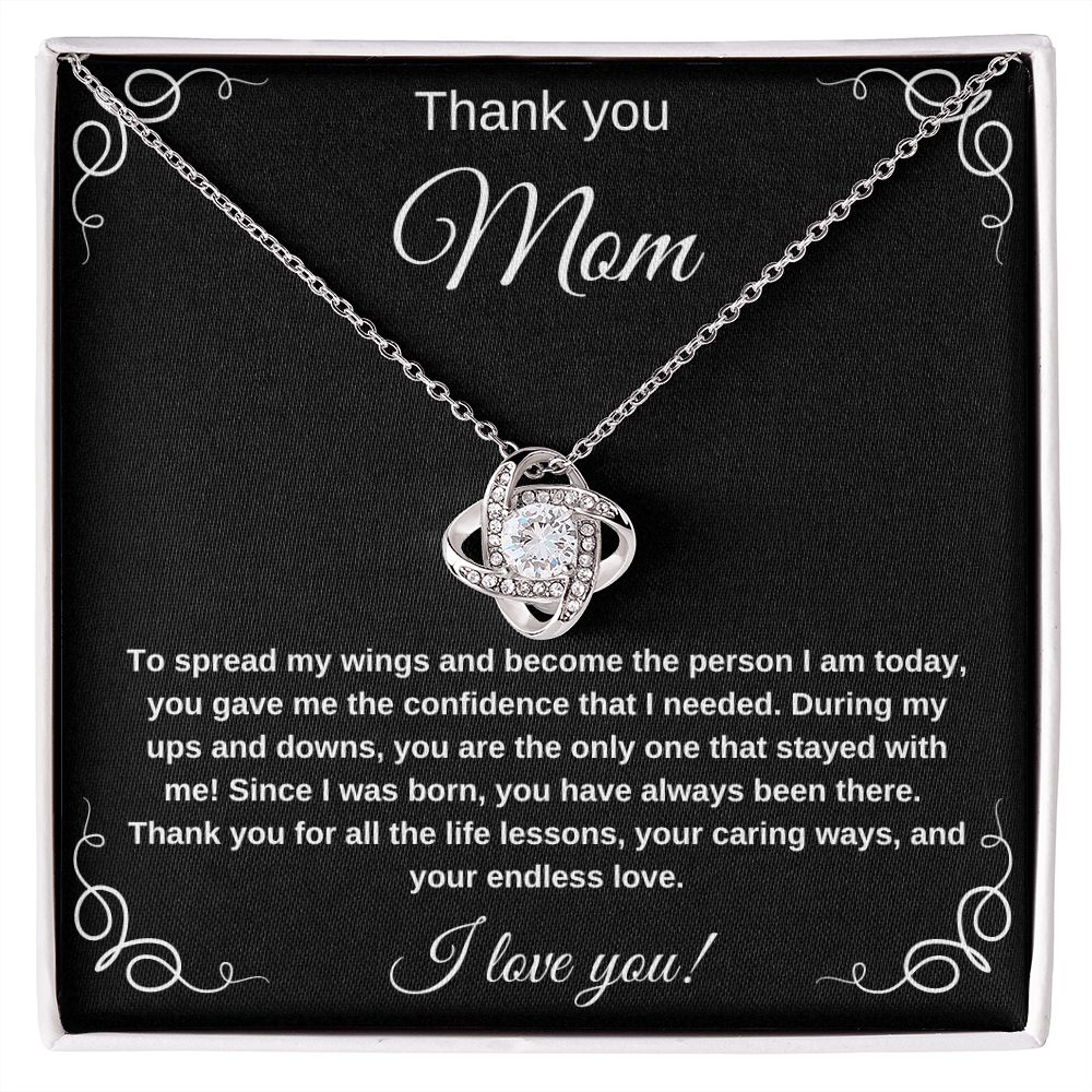 Thank You Mom for helping me spread my wings Necklace