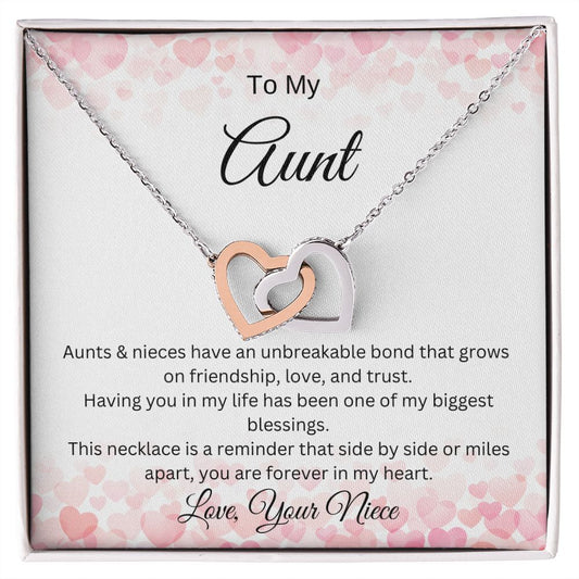 To My Aunt From Your Niece You Are Forever In My Heart Necklace