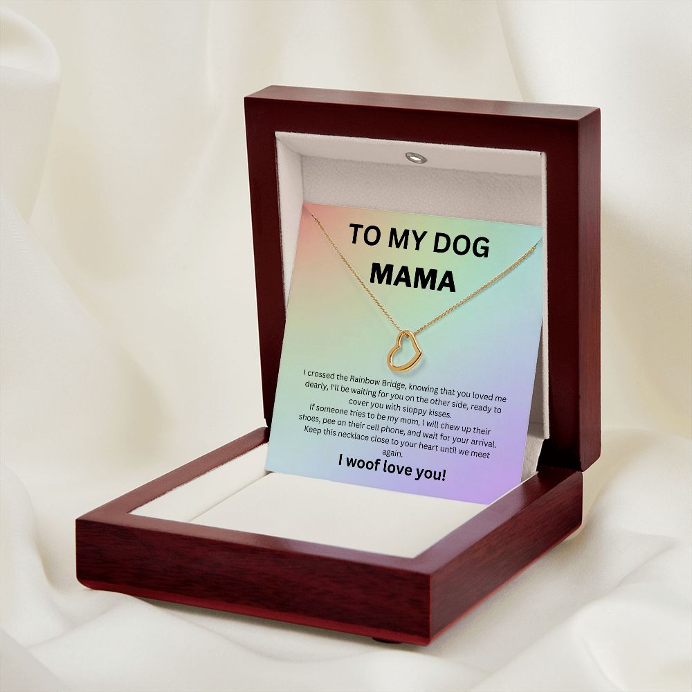 To my Dog Mama from the Rainbow Bridge Heart Necklace