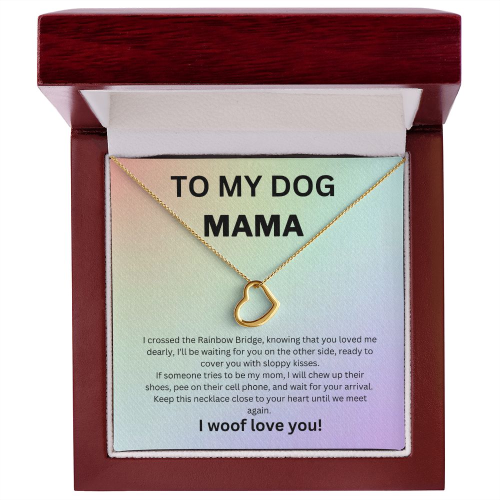 To my Dog Mama from the Rainbow Bridge Heart Necklace