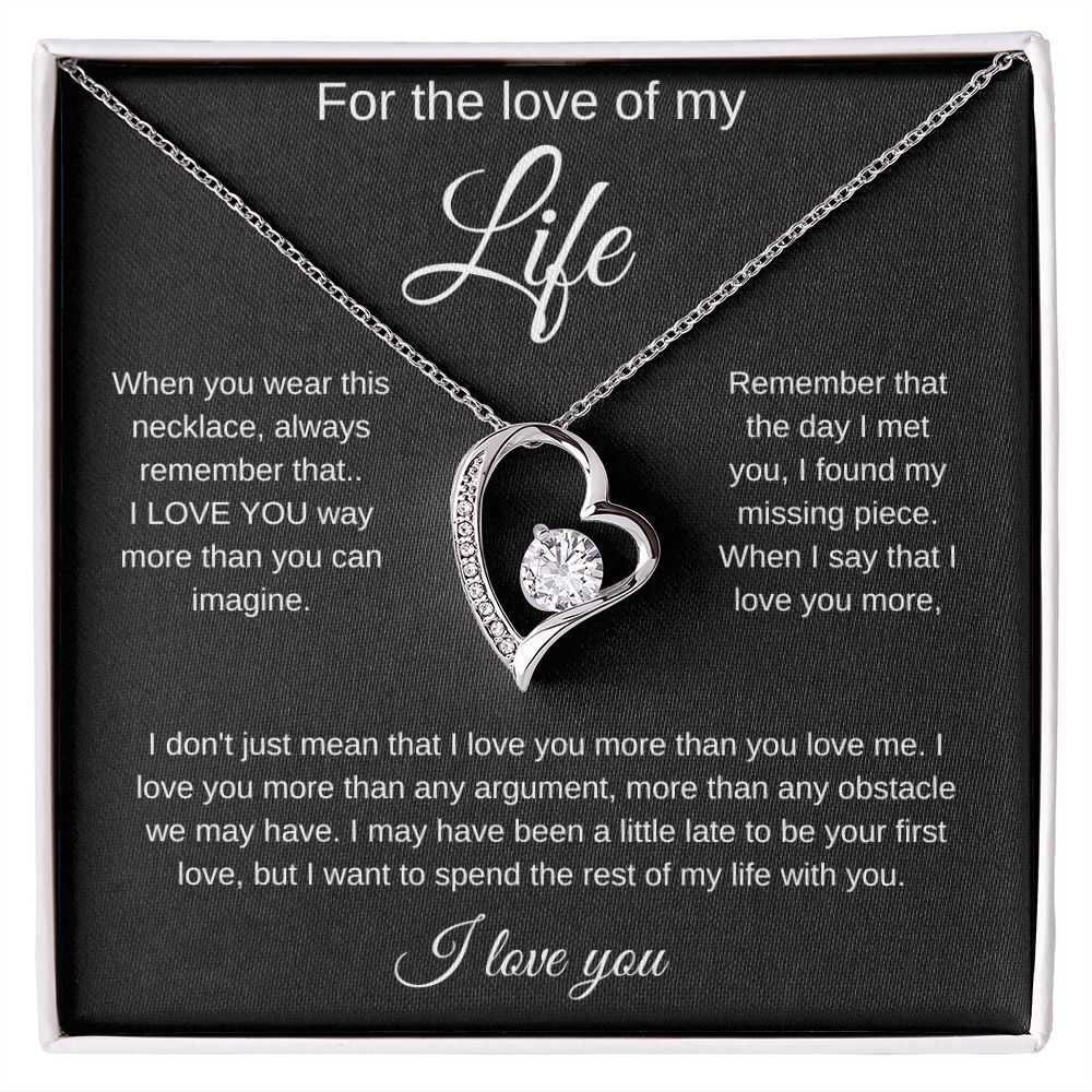 For the Love of My Life, I Love You More Than Any Obstacle Heart Necklace