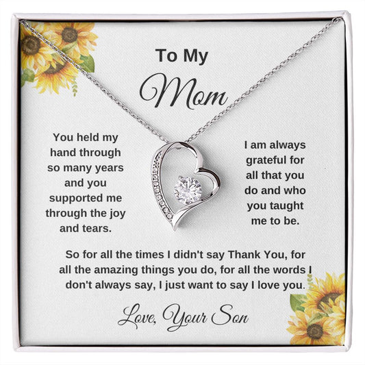 To My Mom Love Your Son Sunflowers Necklace