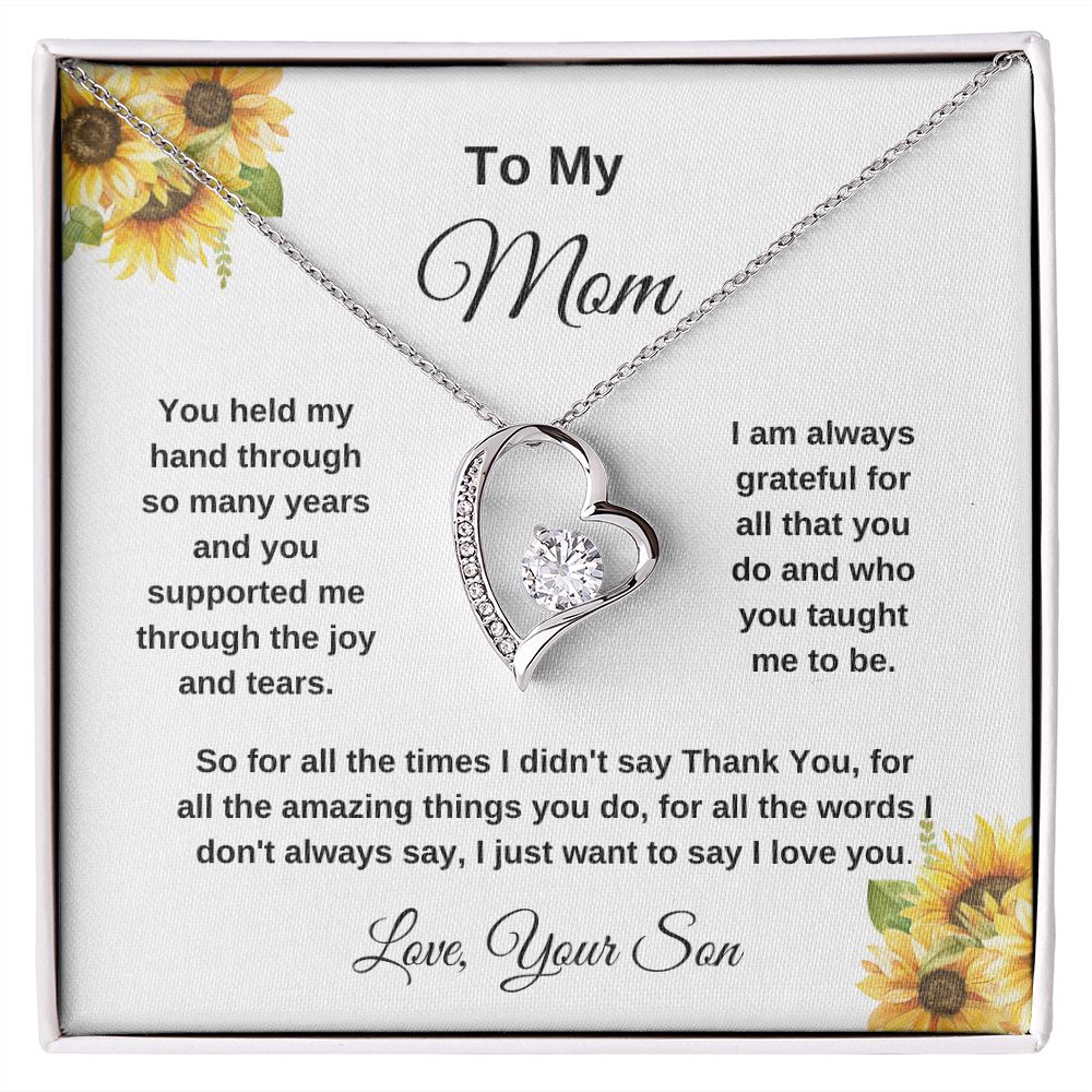 To My Mom Love Your Son Sunflowers Necklace